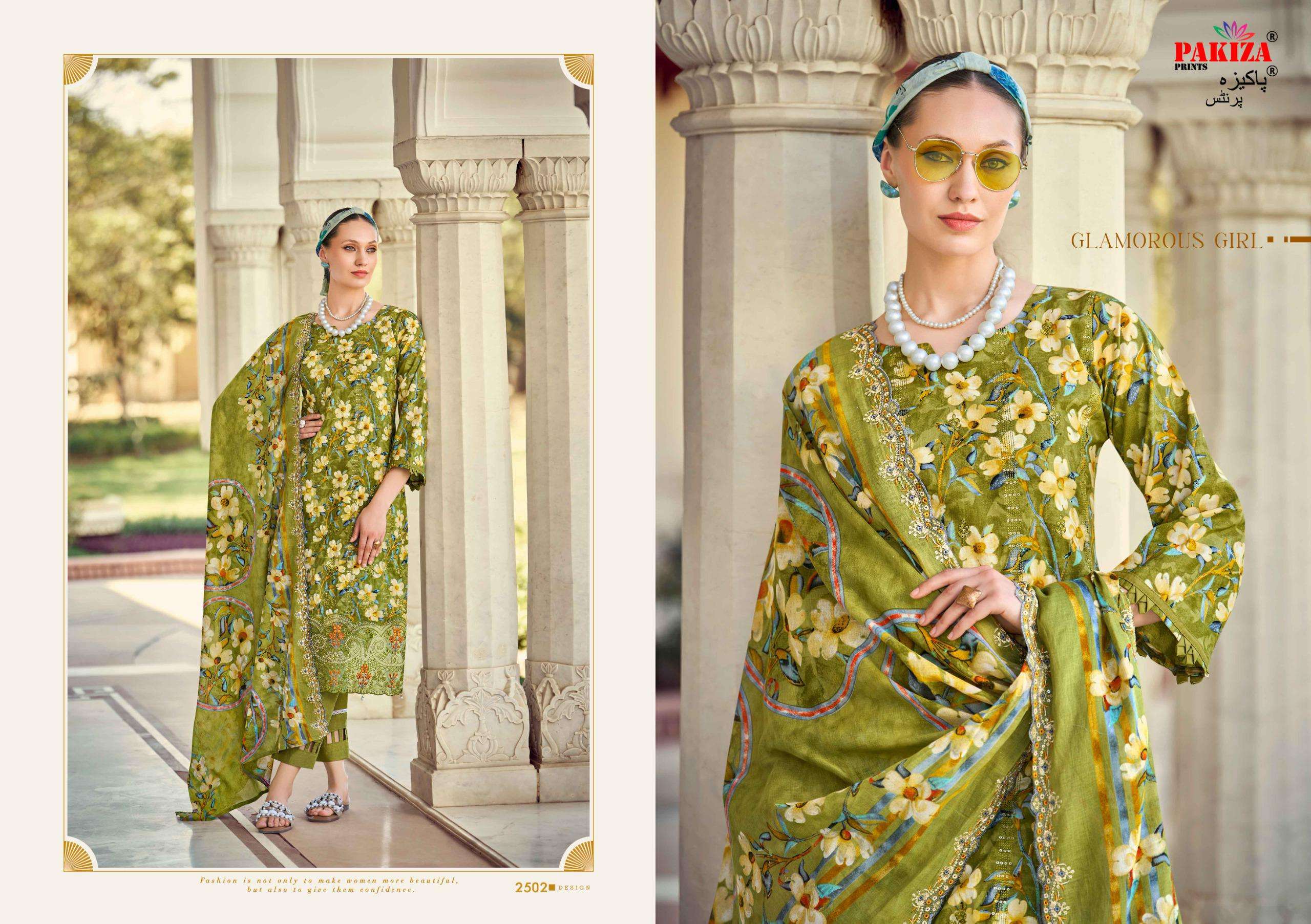 PAKIZA PRINTS HAYA VOL 25 LAWN COTTON DIGITAL PRINT WITH FANCY EMBROIDERY WORK SUIT