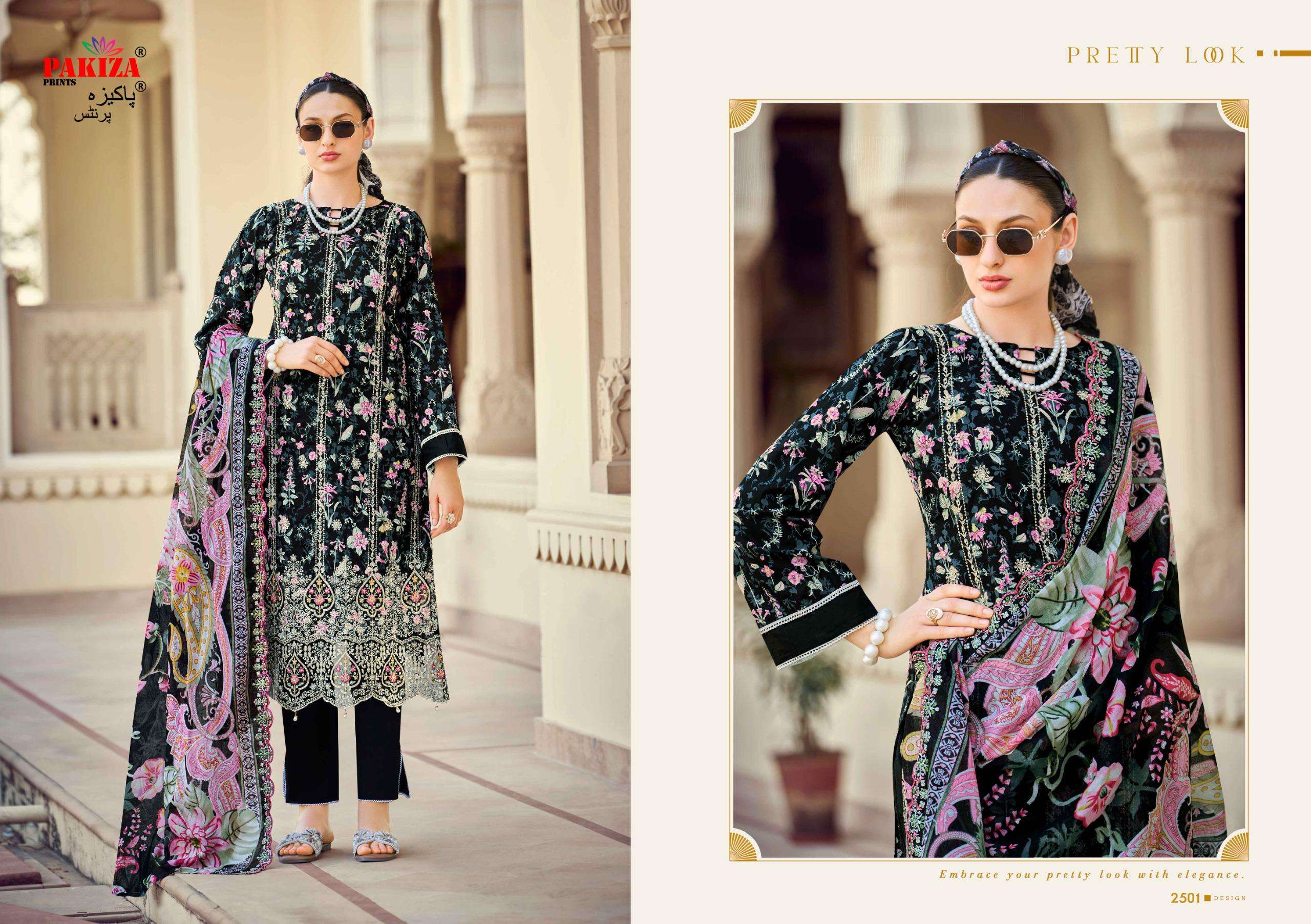 PAKIZA PRINTS HAYA VOL 25 LAWN COTTON DIGITAL PRINT WITH FANCY EMBROIDERY WORK SUIT