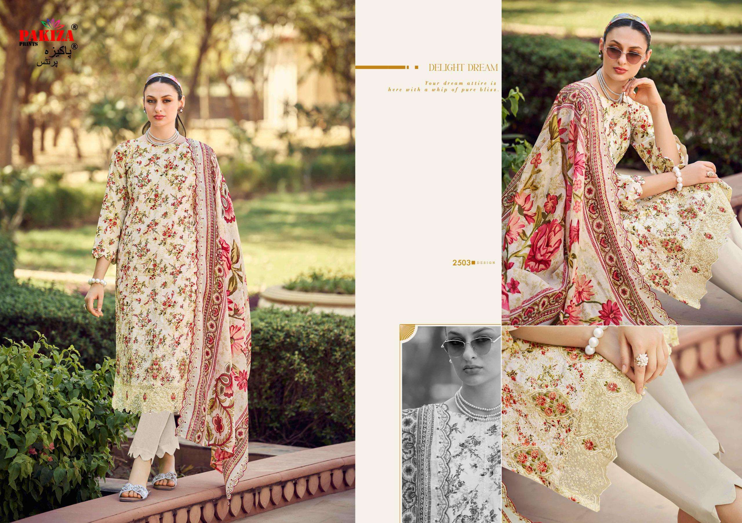 PAKIZA PRINTS HAYA VOL 25 LAWN COTTON DIGITAL PRINT WITH FANCY EMBROIDERY WORK SUIT