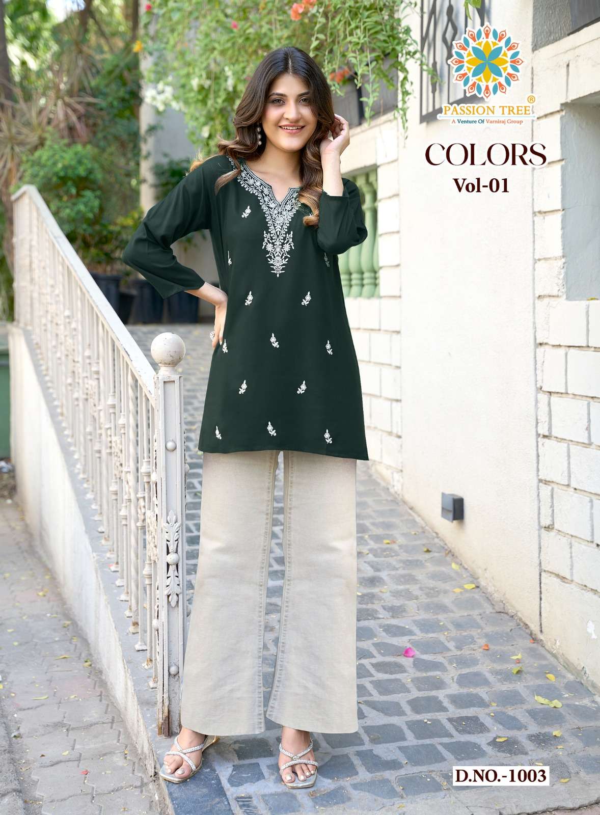 PASSION TREE COLORS VOL 1 RAYON FANCY LUCKNOWI WORKS LADIES TOP