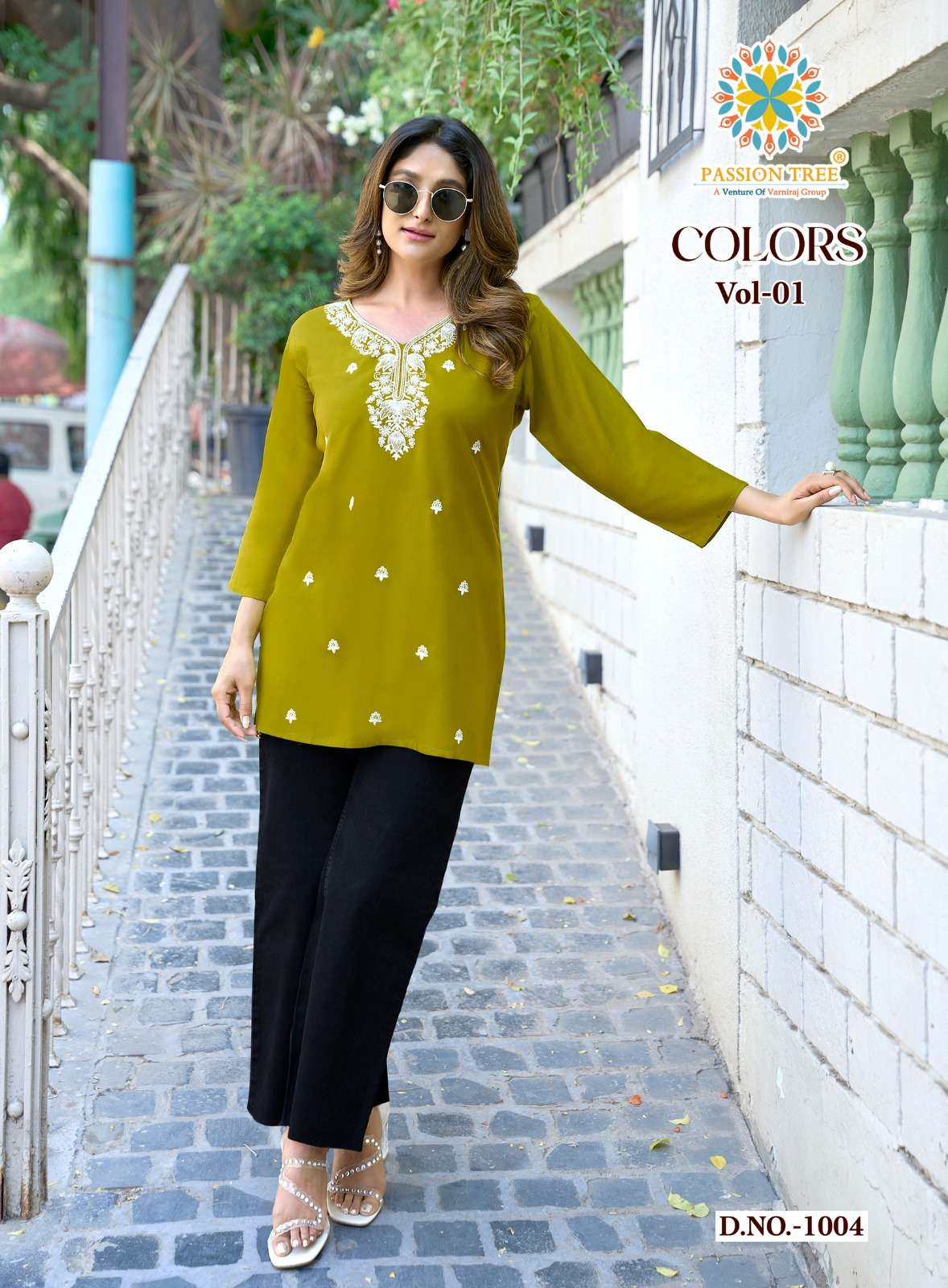 PASSION TREE COLORS VOL 1 RAYON FANCY LUCKNOWI WORKS LADIES TOP