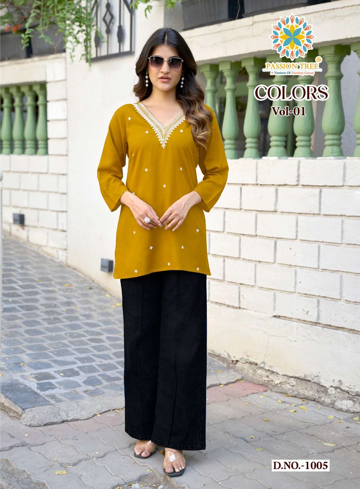 PASSION TREE COLORS VOL 1 RAYON FANCY LUCKNOWI WORKS LADIES TOP