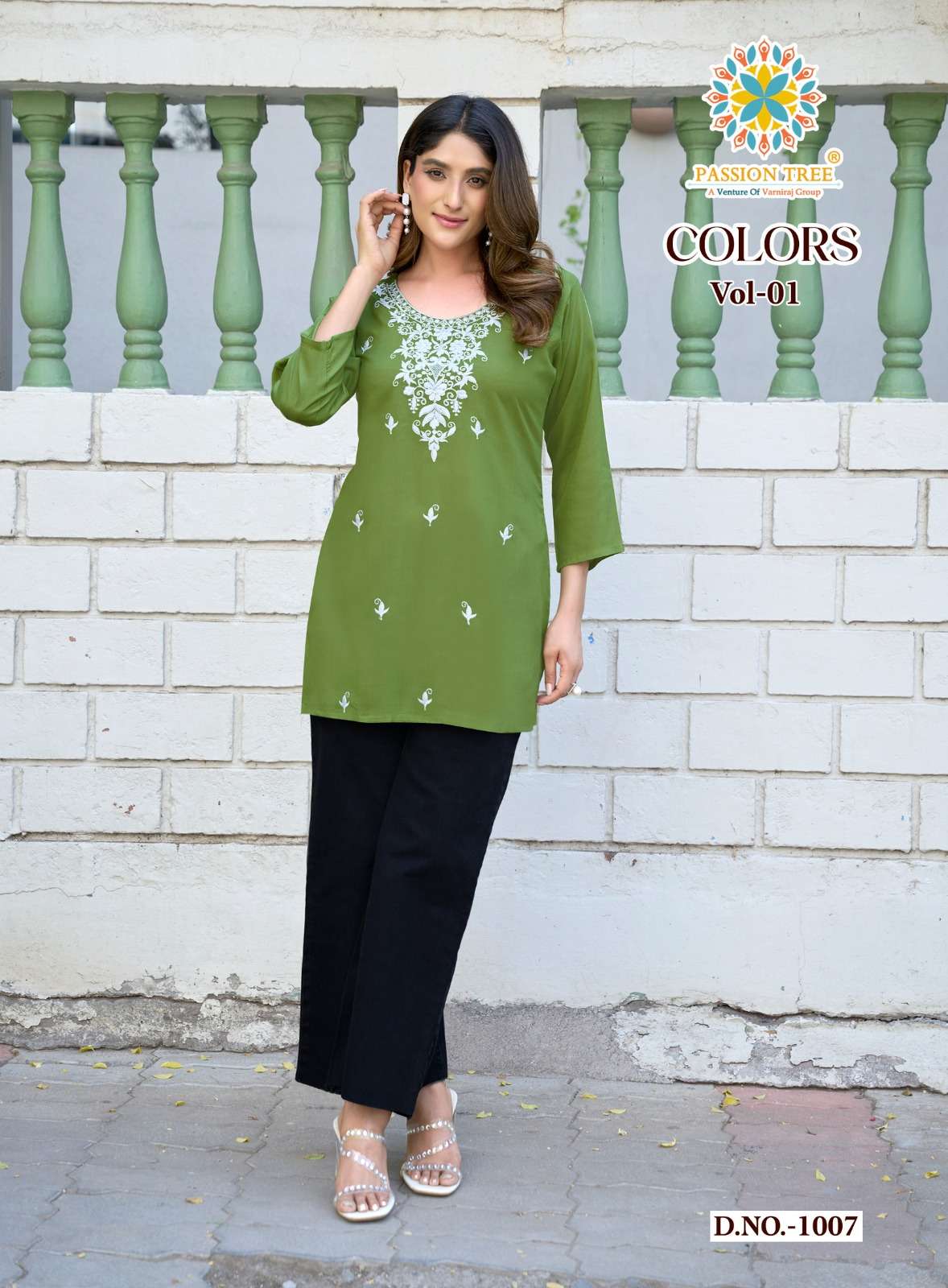 PASSION TREE COLORS VOL 1 RAYON FANCY LUCKNOWI WORKS LADIES TOP