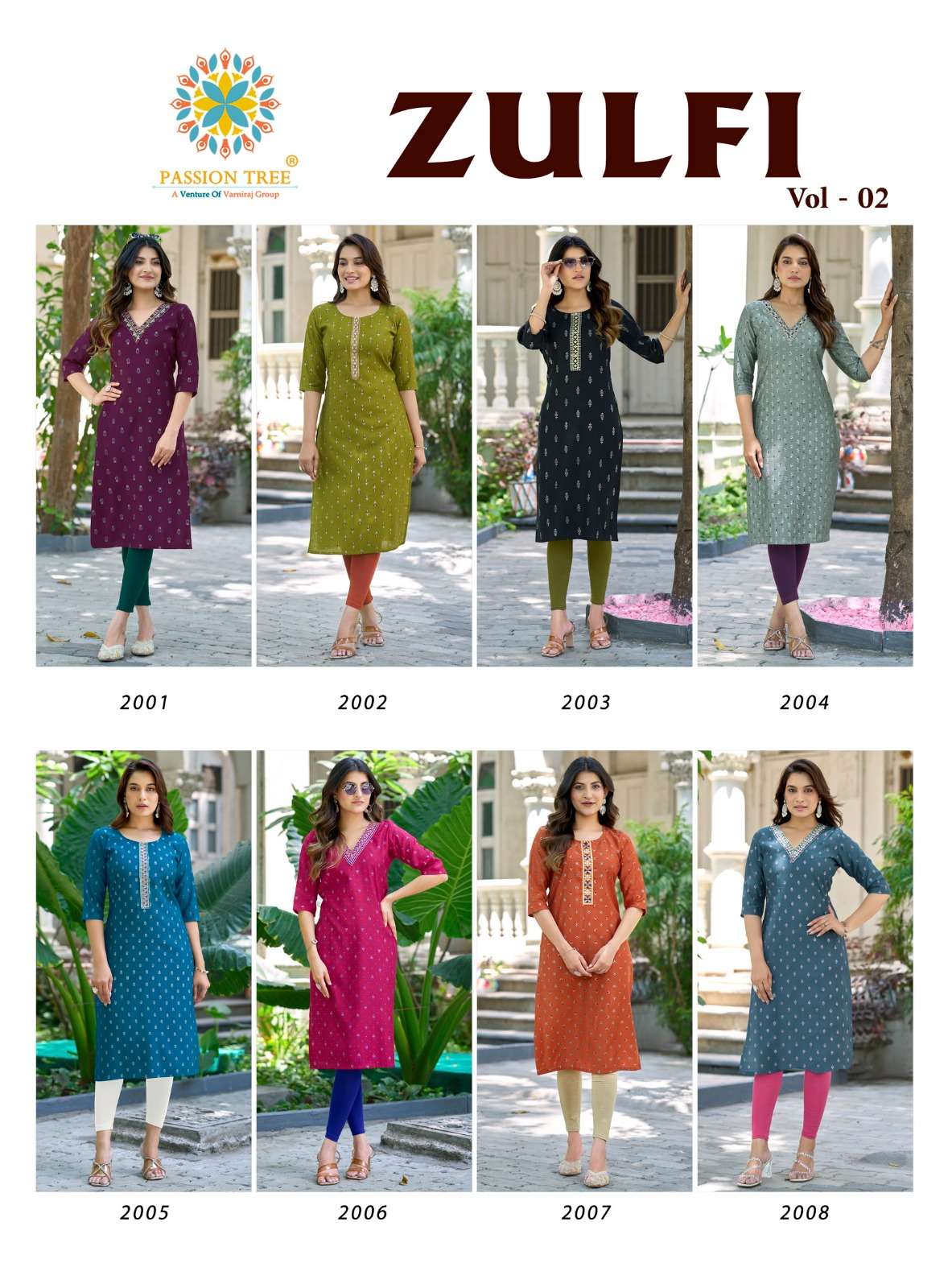 PASSION TREE ZULFI VOL 2 FANCY WEAR LADIES STRAIGHT KURTI