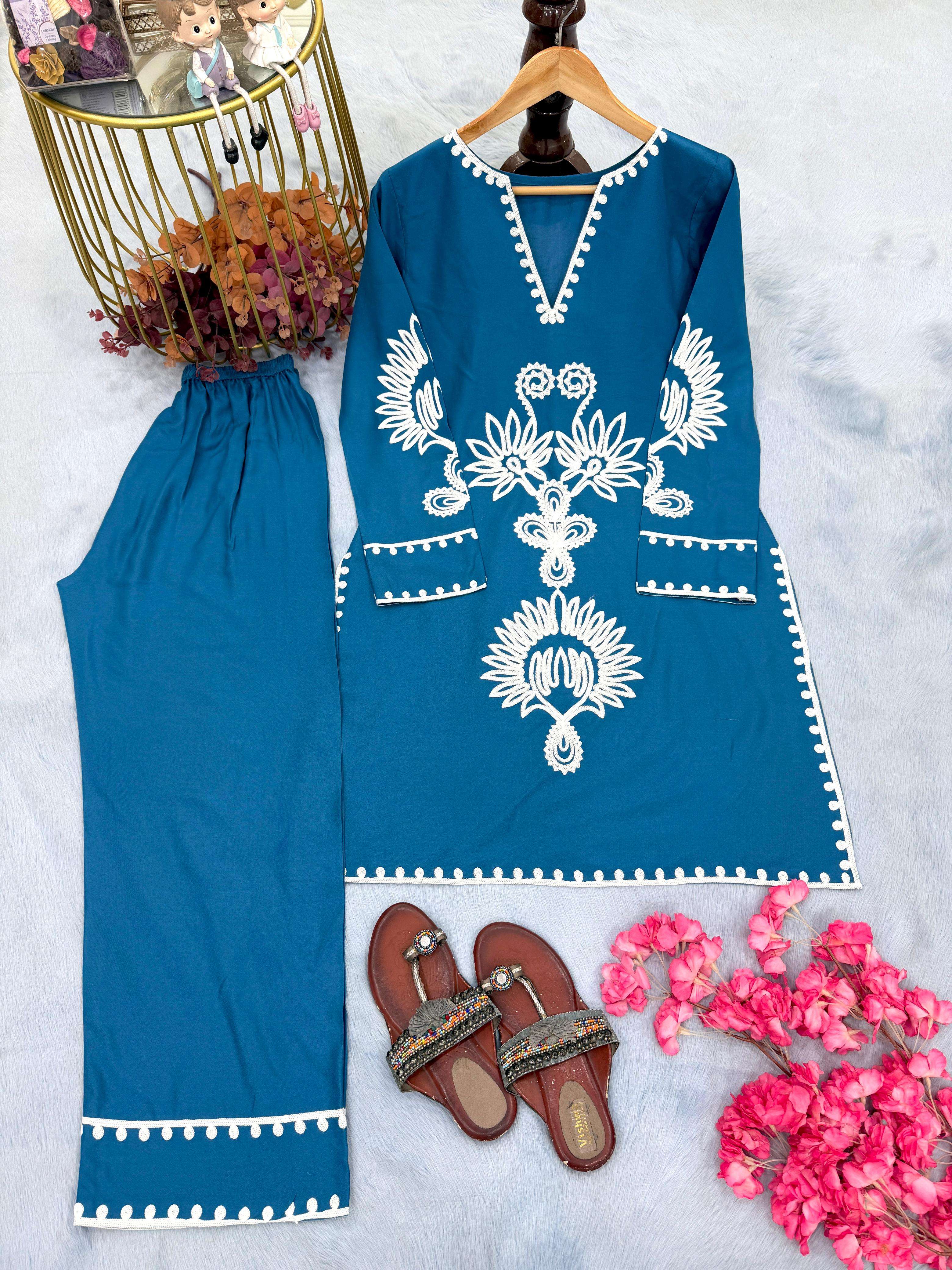 PD 1148 RAYON PREETY LOOK DESIGNER LADIES CO-ORD SET