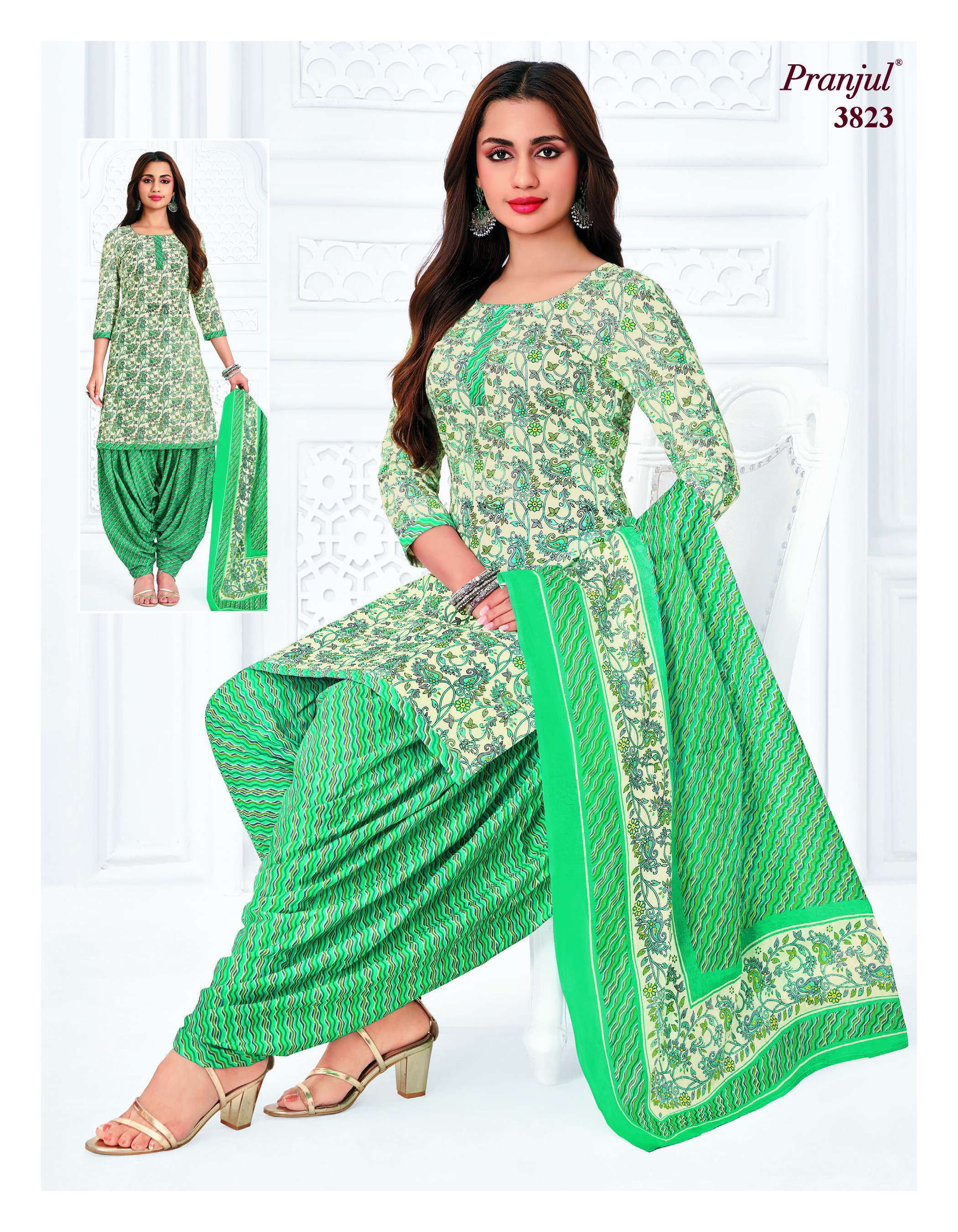 PRANJUL FASHION PRIYANSHI VOL 38 COTTON PRINT PATIALA DRESS