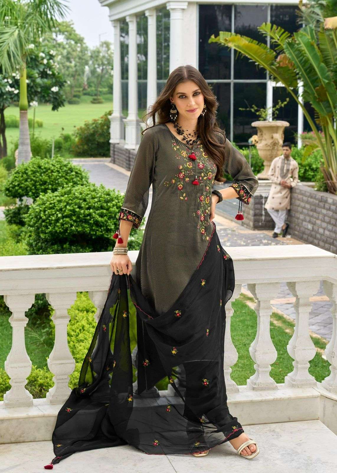 PRM INDIA SAHELI SILK JACQUARD DESIGNER WORK READY MADE LADIES SUIT