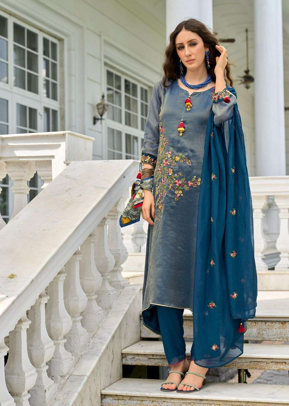 PRM INDIA SAHELI SILK JACQUARD DESIGNER WORK READY MADE LADIES SUIT