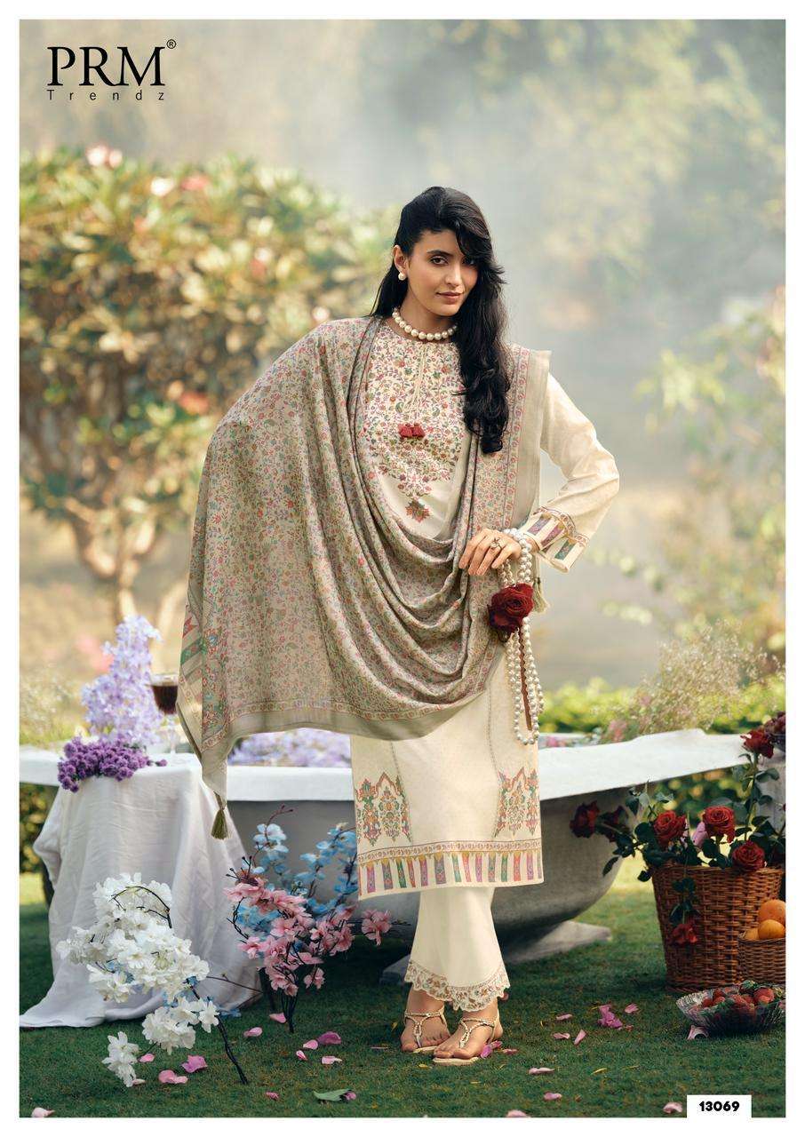 PRM TRENDZ KANI QUEEN LAWN COTTON DIGITAL PRINT WITH FANCY WORK SUIT