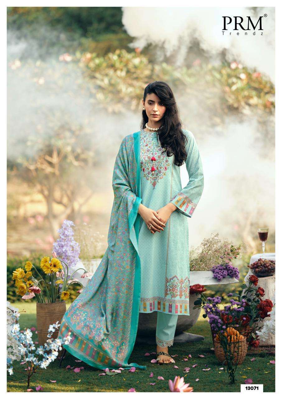 PRM TRENDZ KANI QUEEN LAWN COTTON DIGITAL PRINT WITH FANCY WORK SUIT