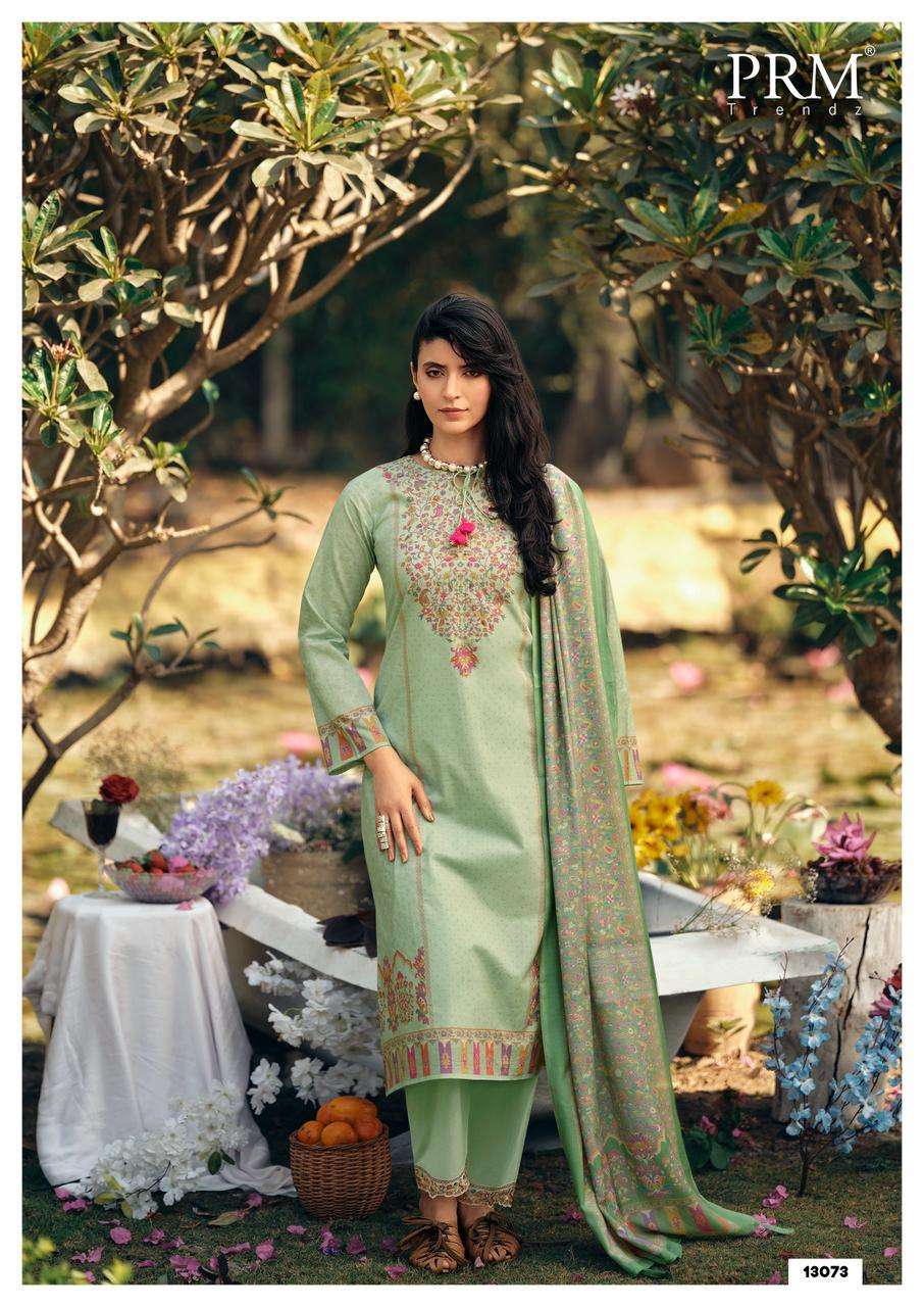 PRM TRENDZ KANI QUEEN LAWN COTTON DIGITAL PRINT WITH FANCY WORK SUIT