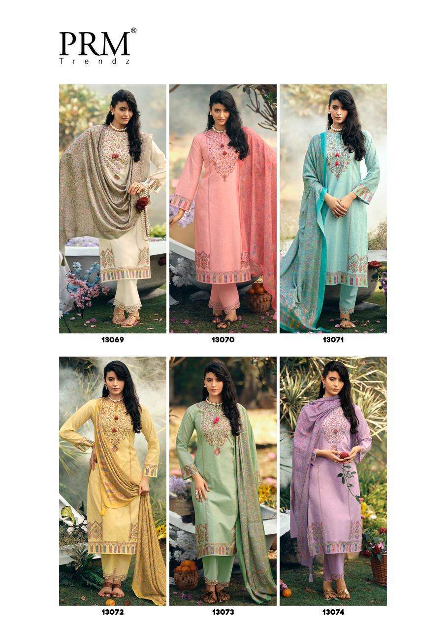 PRM TRENDZ KANI QUEEN LAWN COTTON DIGITAL PRINT WITH FANCY WORK SUIT