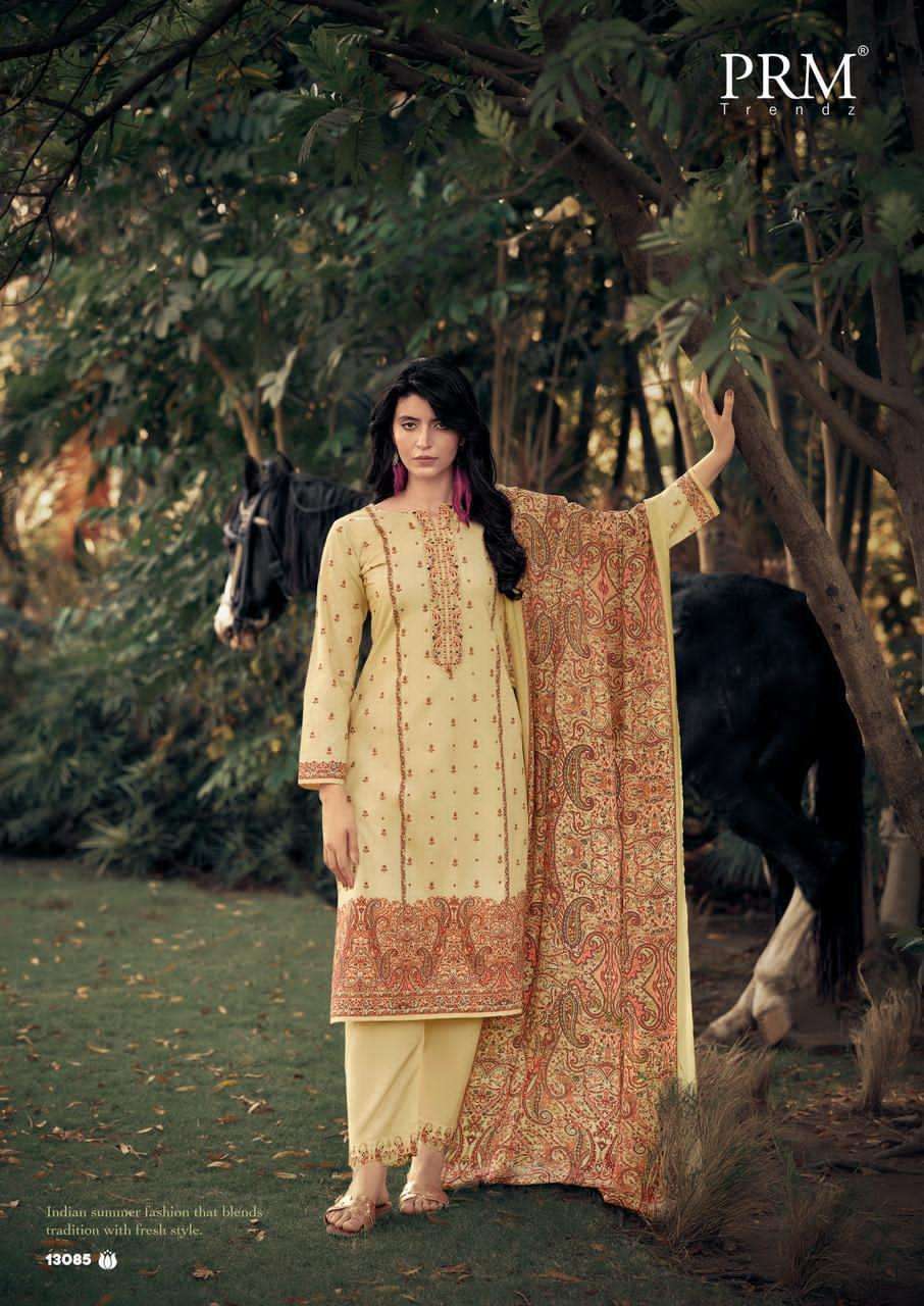  PRM TRENDZ KHWAISH VOL 2 LAWN COTTON  DIGITAL PRINT WITH FANCY WORK SUIT