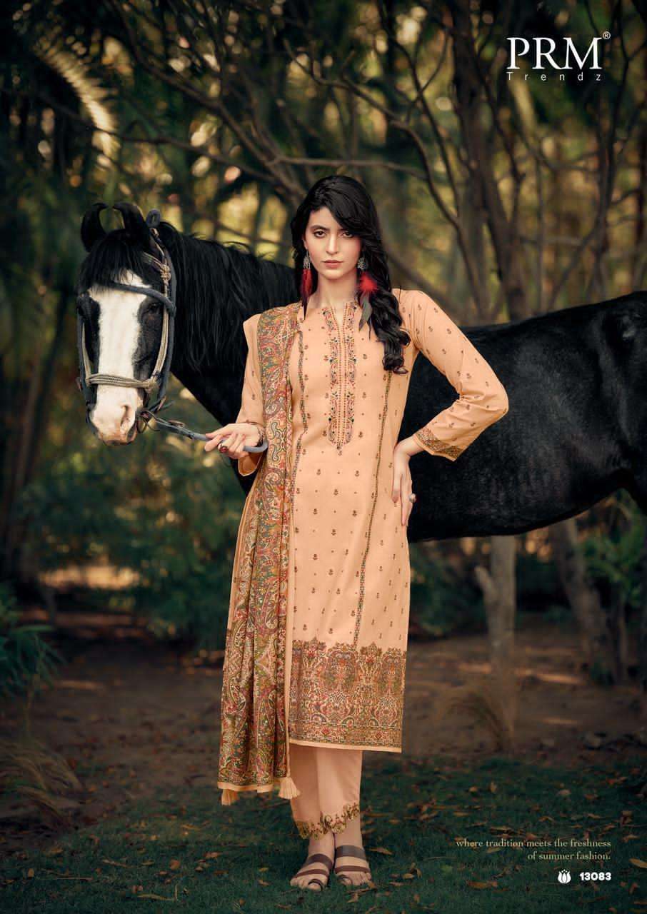  PRM TRENDZ KHWAISH VOL 2 LAWN COTTON  DIGITAL PRINT WITH FANCY WORK SUIT