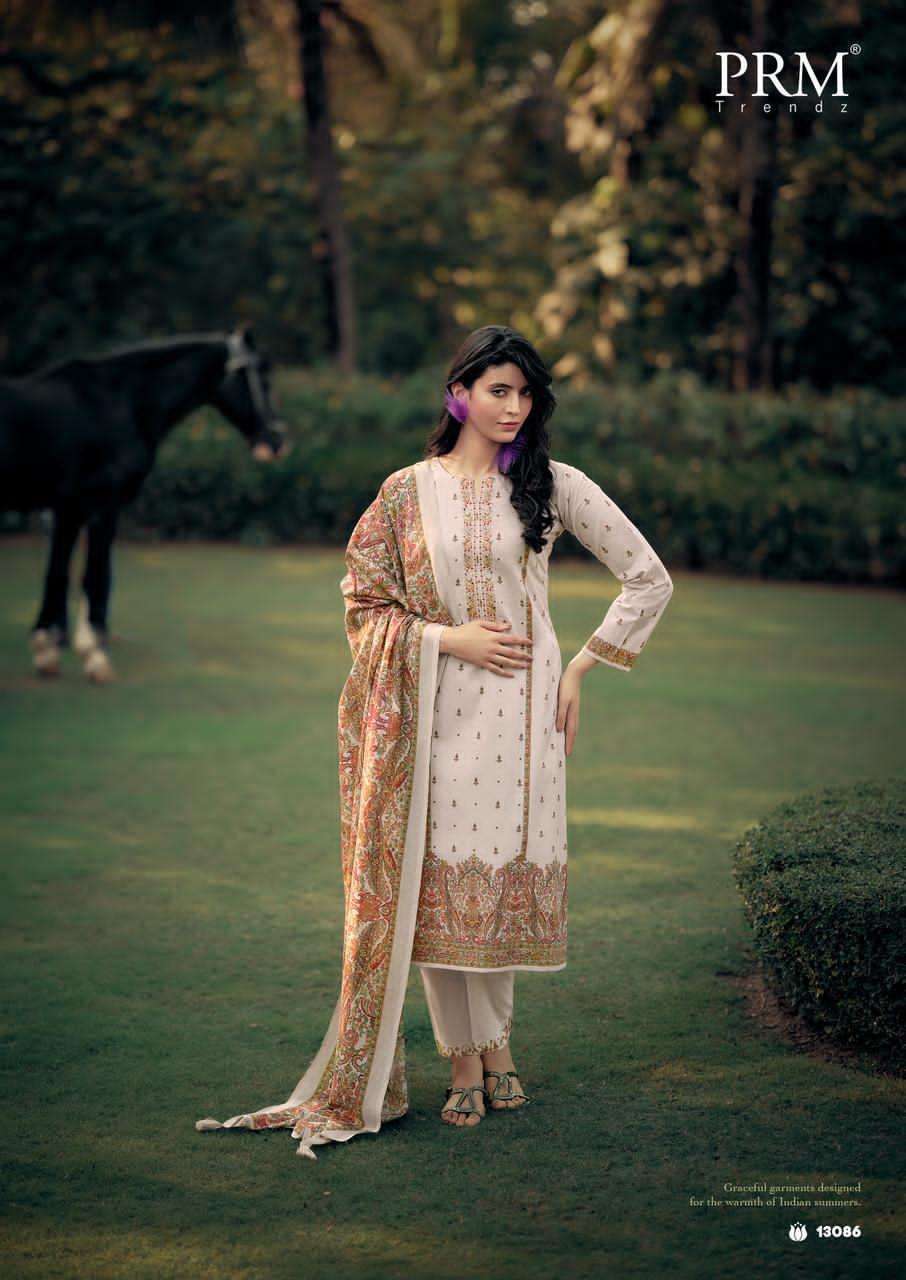  PRM TRENDZ KHWAISH VOL 2 LAWN COTTON  DIGITAL PRINT WITH FANCY WORK SUIT