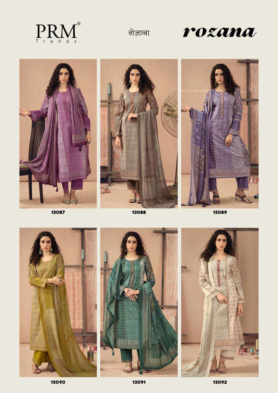 PRM TRENDZ ROZANA  COTTON  DIGITAL PRINT WITH FANCY EMBROIDERY WORK SUIT