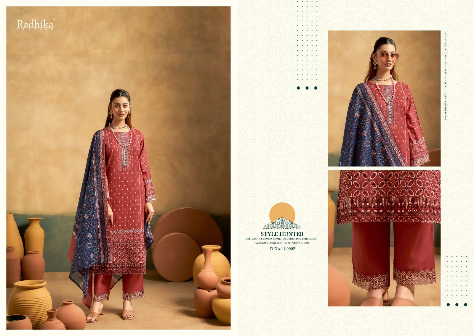 RADHIKA FASHION AL ZOHRA LAWN COTTON DIGITAL PRINT WITH FANCY WORK SUIT