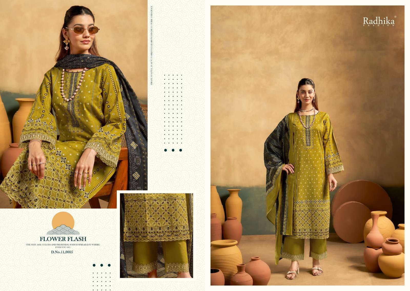 RADHIKA FASHION AL ZOHRA LAWN COTTON DIGITAL PRINT WITH FANCY WORK SUIT