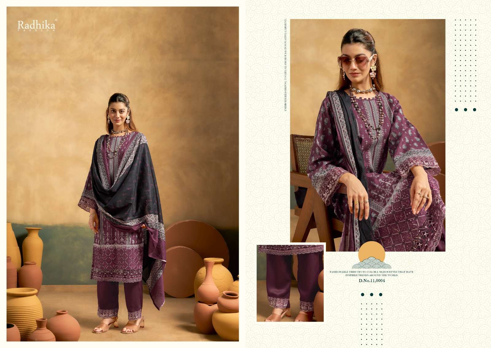 RADHIKA FASHION AL ZOHRA LAWN COTTON DIGITAL PRINT WITH FANCY WORK SUIT