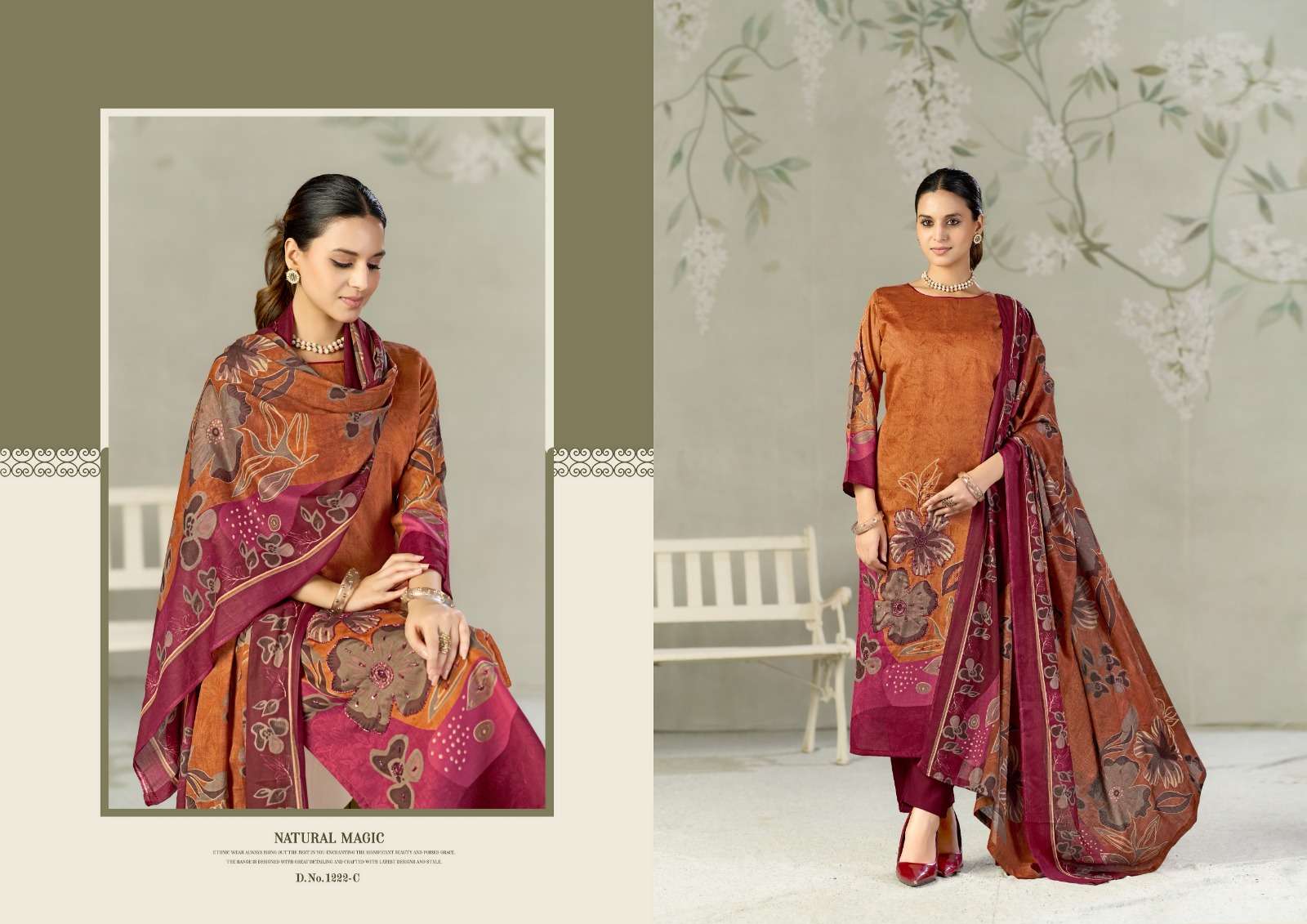 RADHIKA FASHION AZARA KAYKA D NO 1222 COTTON PRINT WITH FANCY EMBROIDERY WORK SUIT
