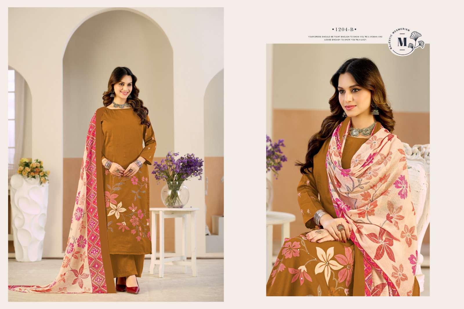RADHIKA FASHION AZARA NIVISHA JAM COTTON PRINT WITH HAND WORK SUIT
