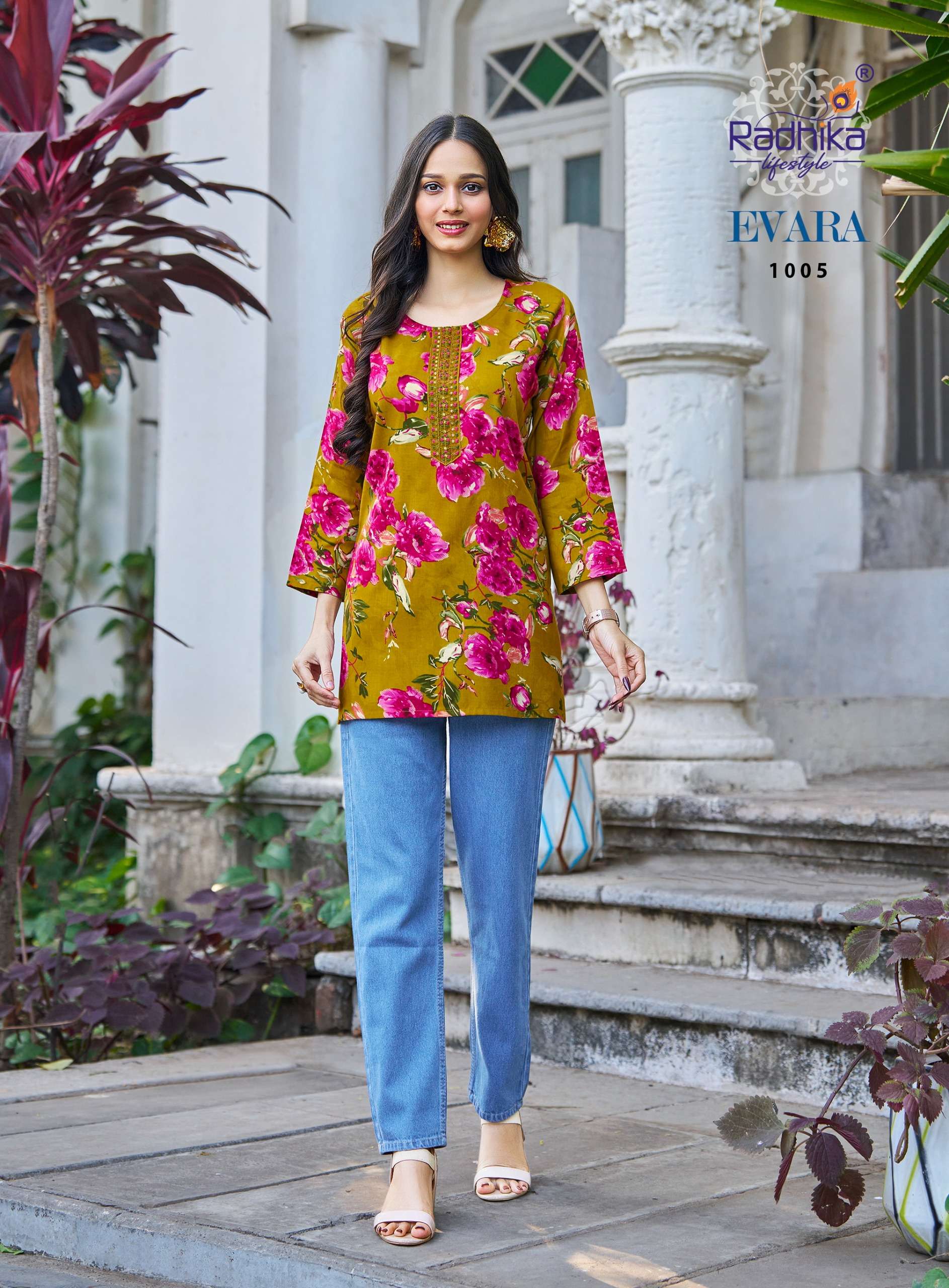 RADHIKA LIFESTYLE EVARA VOL 1 RAYON FOIL PRINT FANCY SUMMER WEAR LADIES TOP