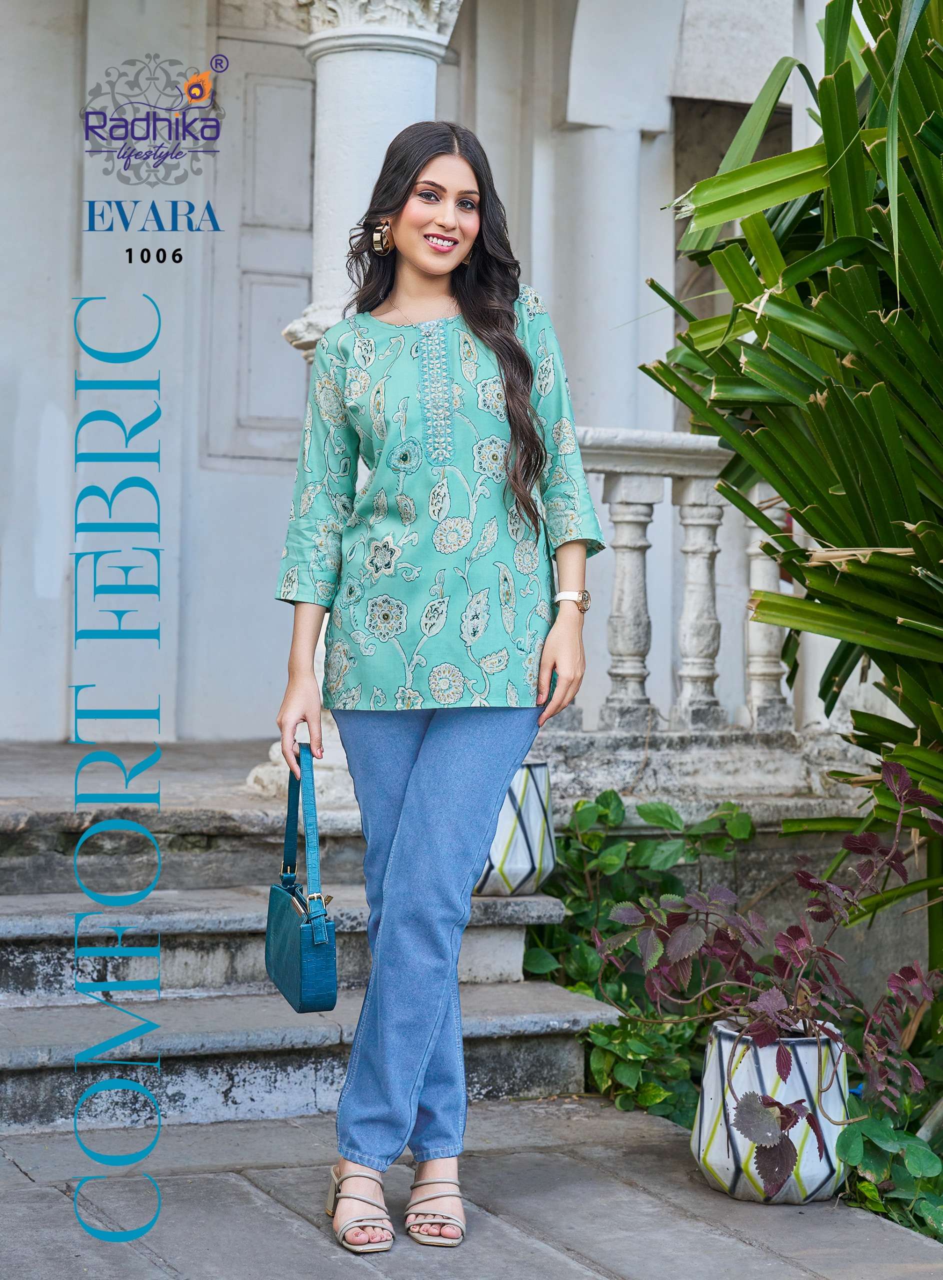 RADHIKA LIFESTYLE EVARA VOL 1 RAYON FOIL PRINT FANCY SUMMER WEAR LADIES TOP