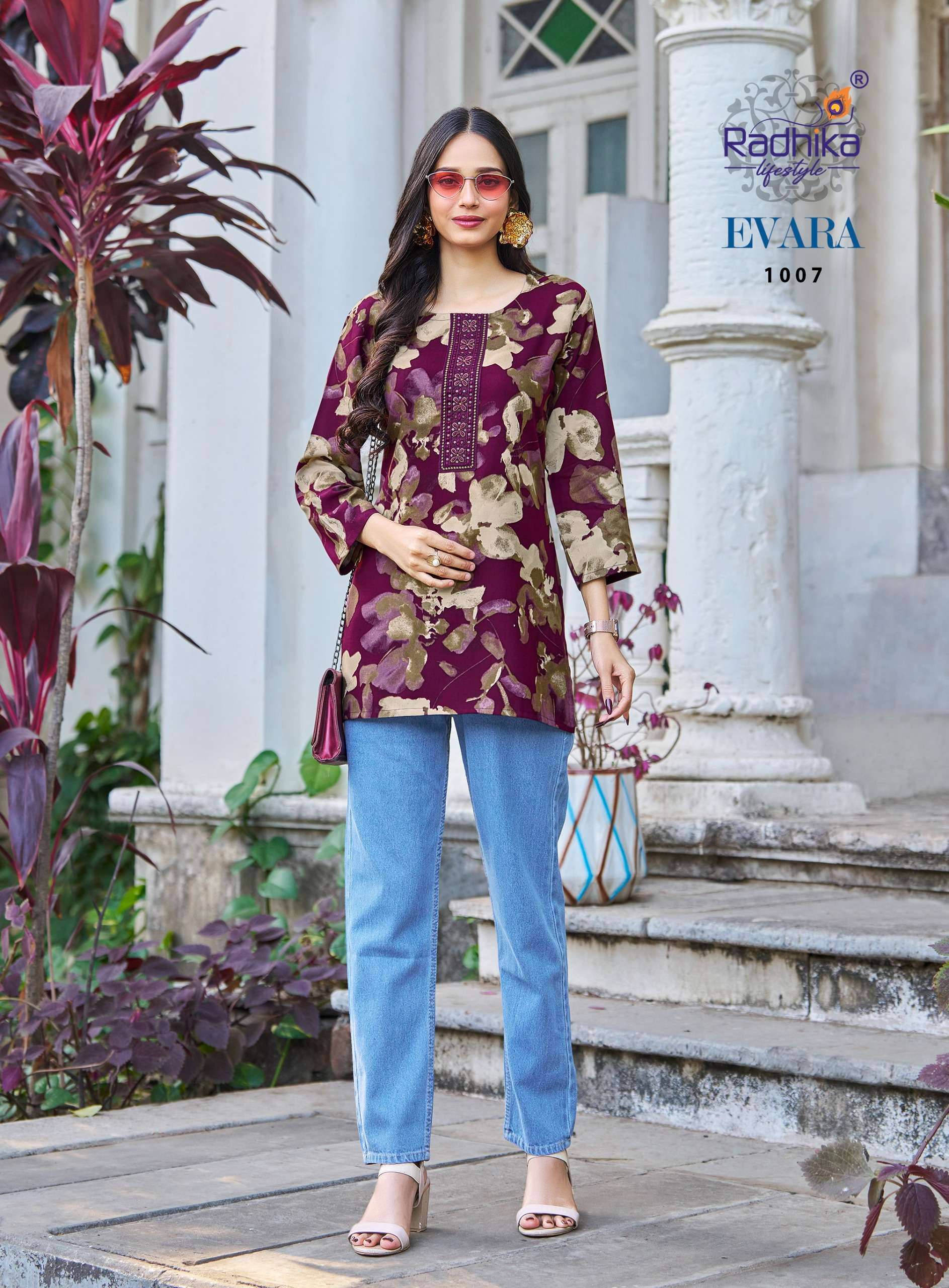 RADHIKA LIFESTYLE EVARA VOL 1 RAYON FOIL PRINT FANCY SUMMER WEAR LADIES TOP