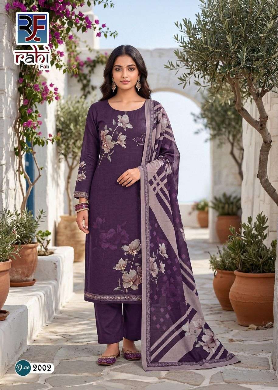 RAHI FAB RISING GOLD VOL 2 COTTON PRINTED WITH FANCY WORK SUIT