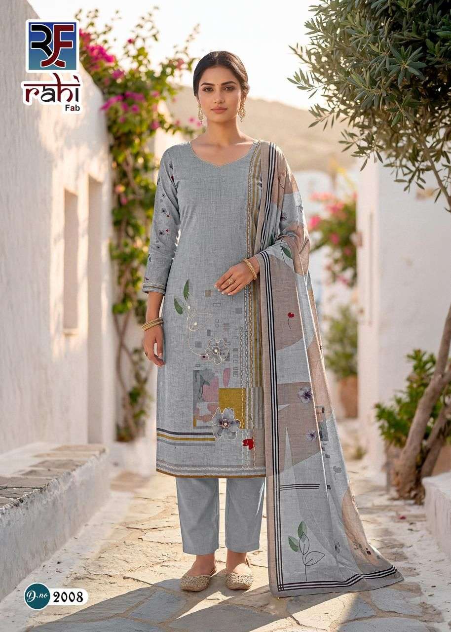 RAHI FAB RISING GOLD VOL 2 COTTON PRINTED WITH FANCY WORK SUIT