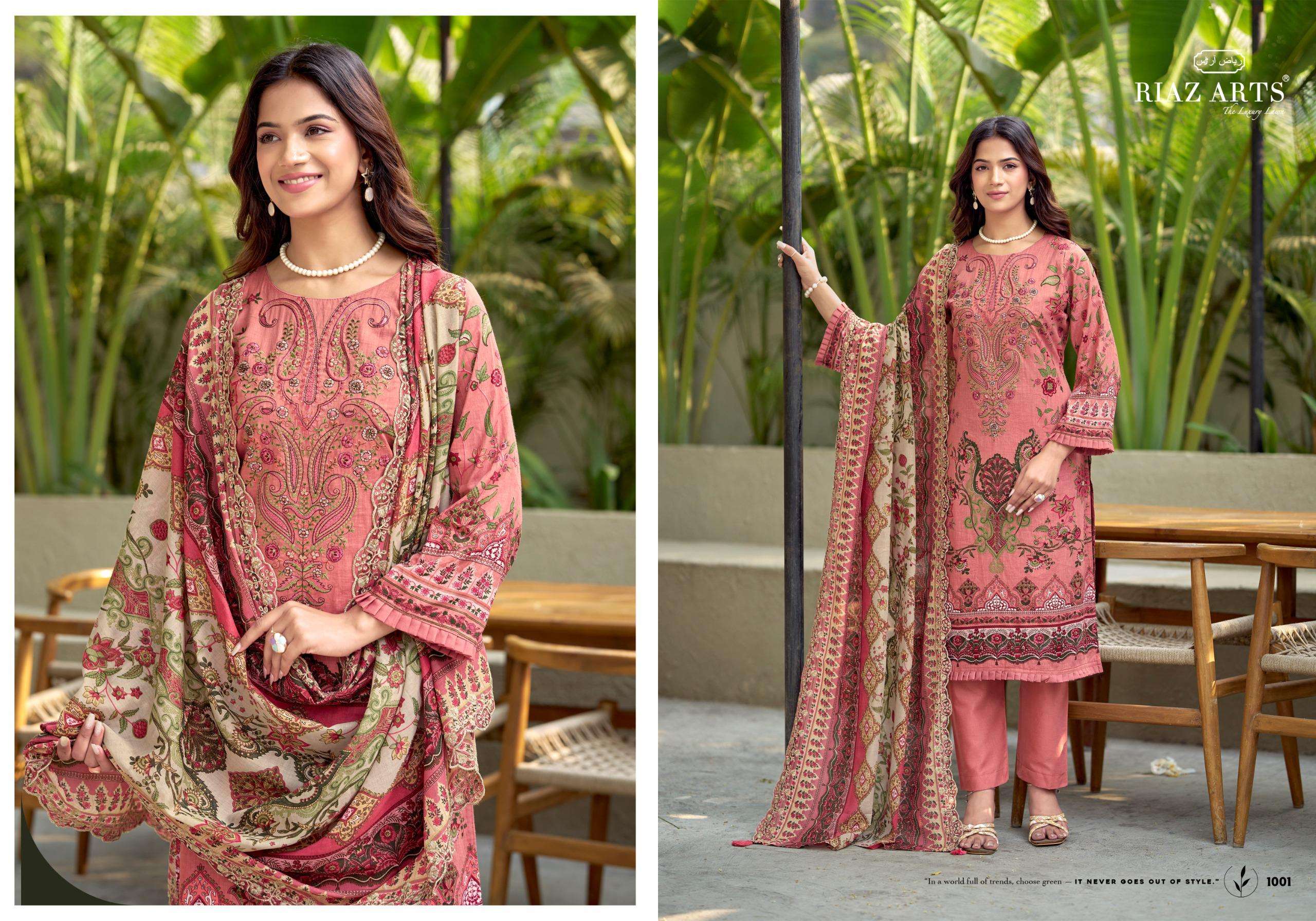 RIAZ ARTS BIN SAEED LAWN COTTON DIGITAL PRINT WITH WORK SUIT