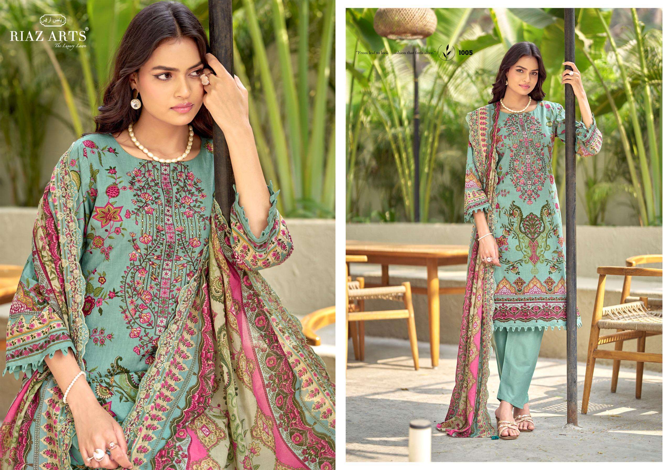 RIAZ ARTS BIN SAEED LAWN COTTON DIGITAL PRINT WITH WORK SUIT