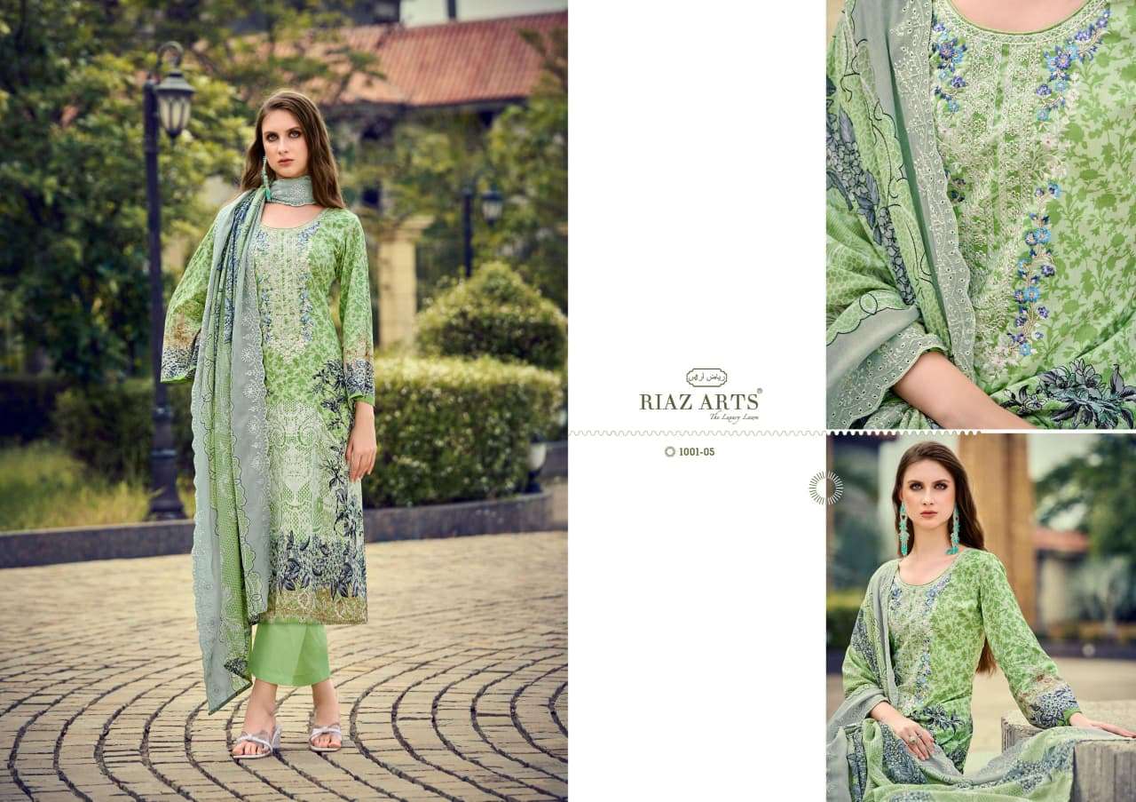 RIAZ ARTS HIMSA LAWN COTTON DIGITAL PRINT WITH HEAVY EMBROIDERED SUIT