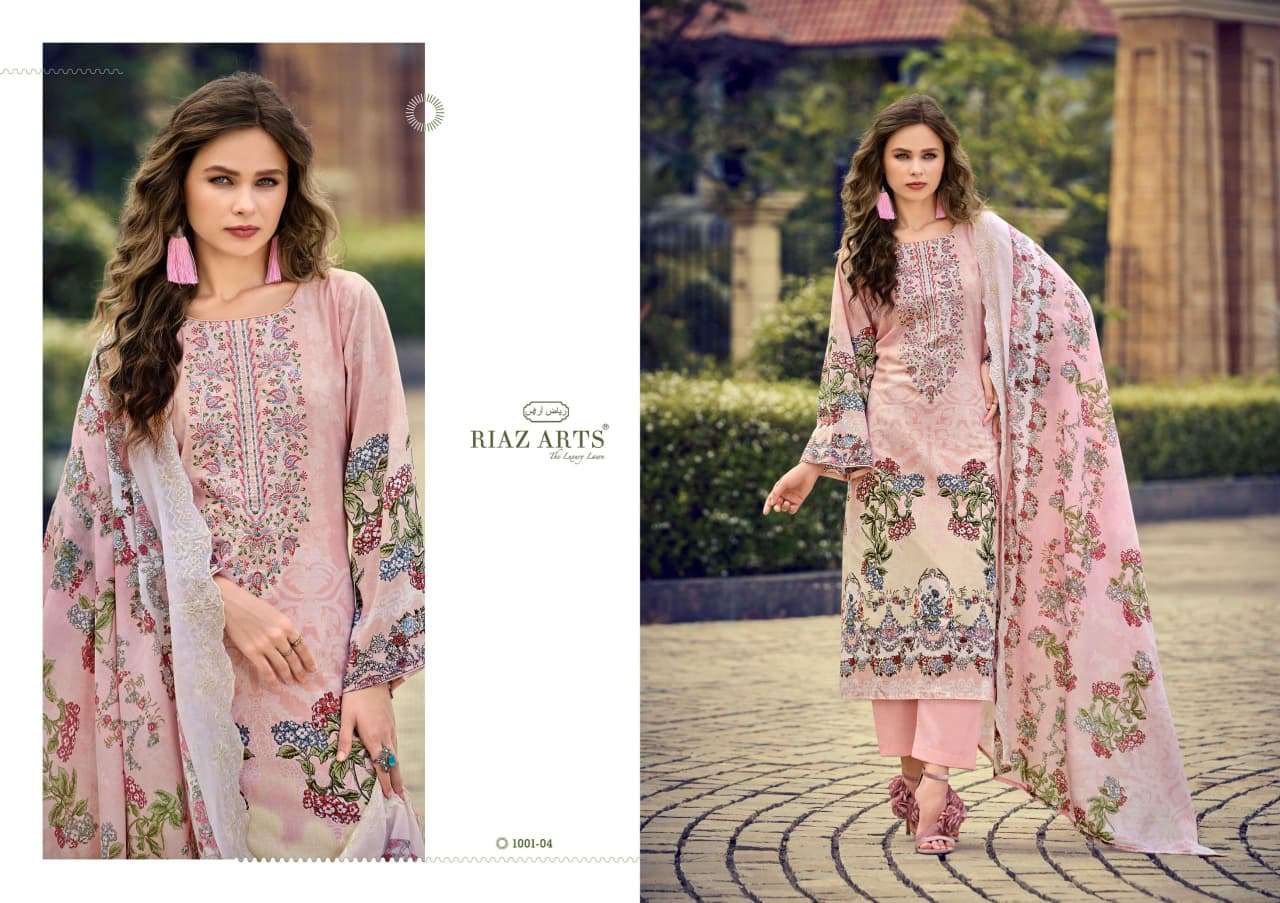 RIAZ ARTS HIMSA LAWN COTTON DIGITAL PRINT WITH HEAVY EMBROIDERED SUIT