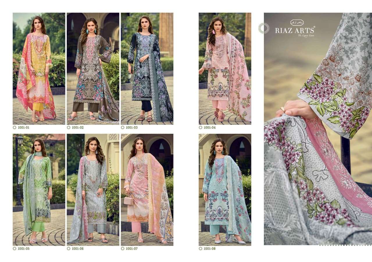 RIAZ ARTS HIMSA LAWN COTTON DIGITAL PRINT WITH HEAVY EMBROIDERED SUIT