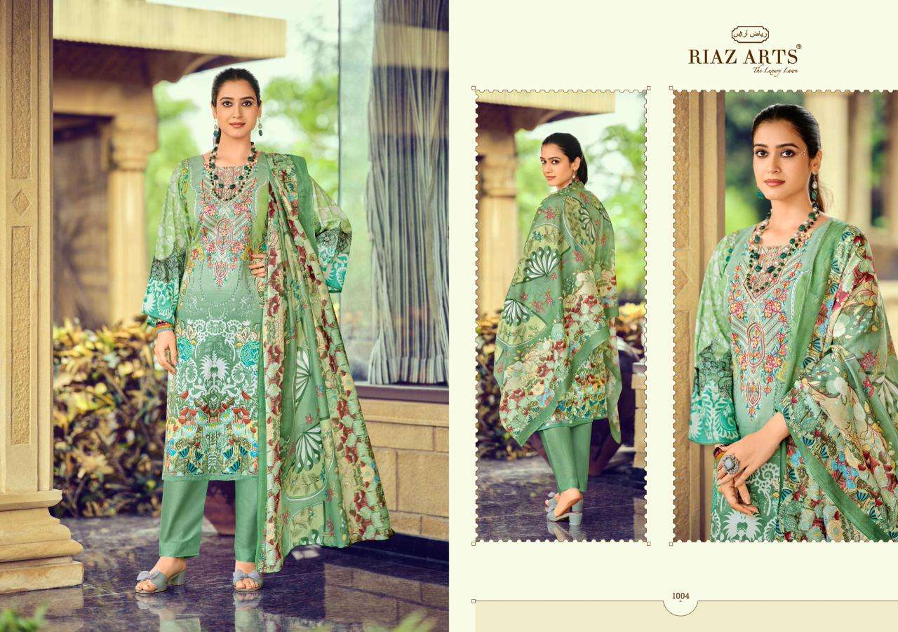 RIAZ ARTS MUSAFIR VOL 36 LAWN COTTON PRINT WITH FANCY WORK SUIT