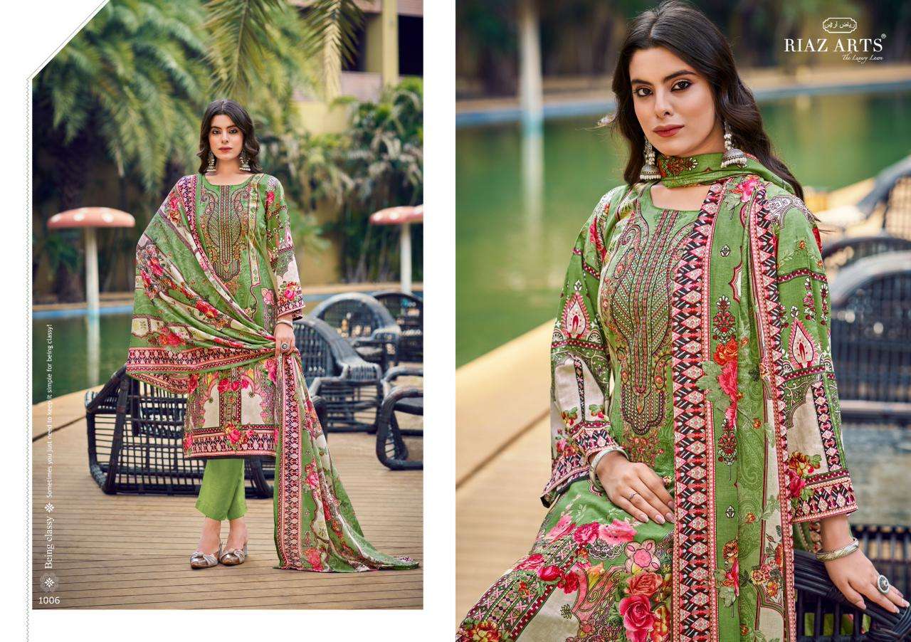 RIAZ ARTS MUSAFIR VOL 37 LAWN COTTON PRINT WITH FANCY WORK SUIT