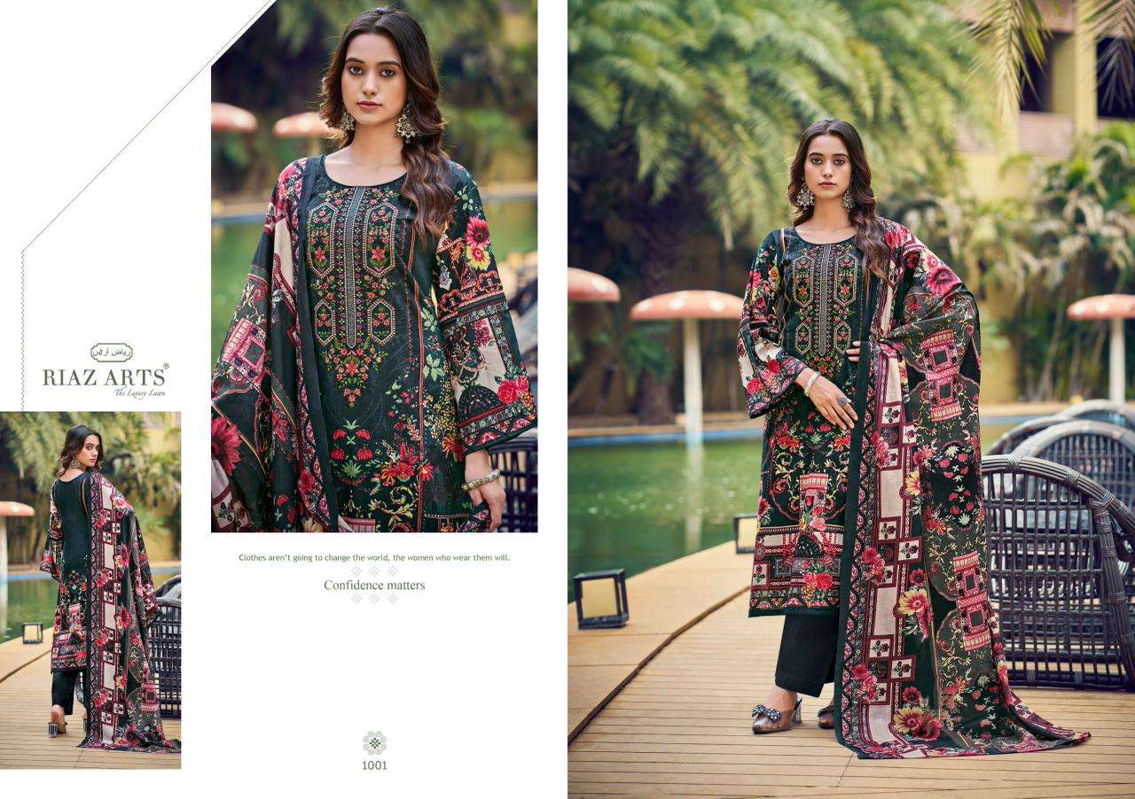 RIAZ ARTS MUSAFIR VOL 37 LAWN COTTON PRINT WITH FANCY WORK SUIT