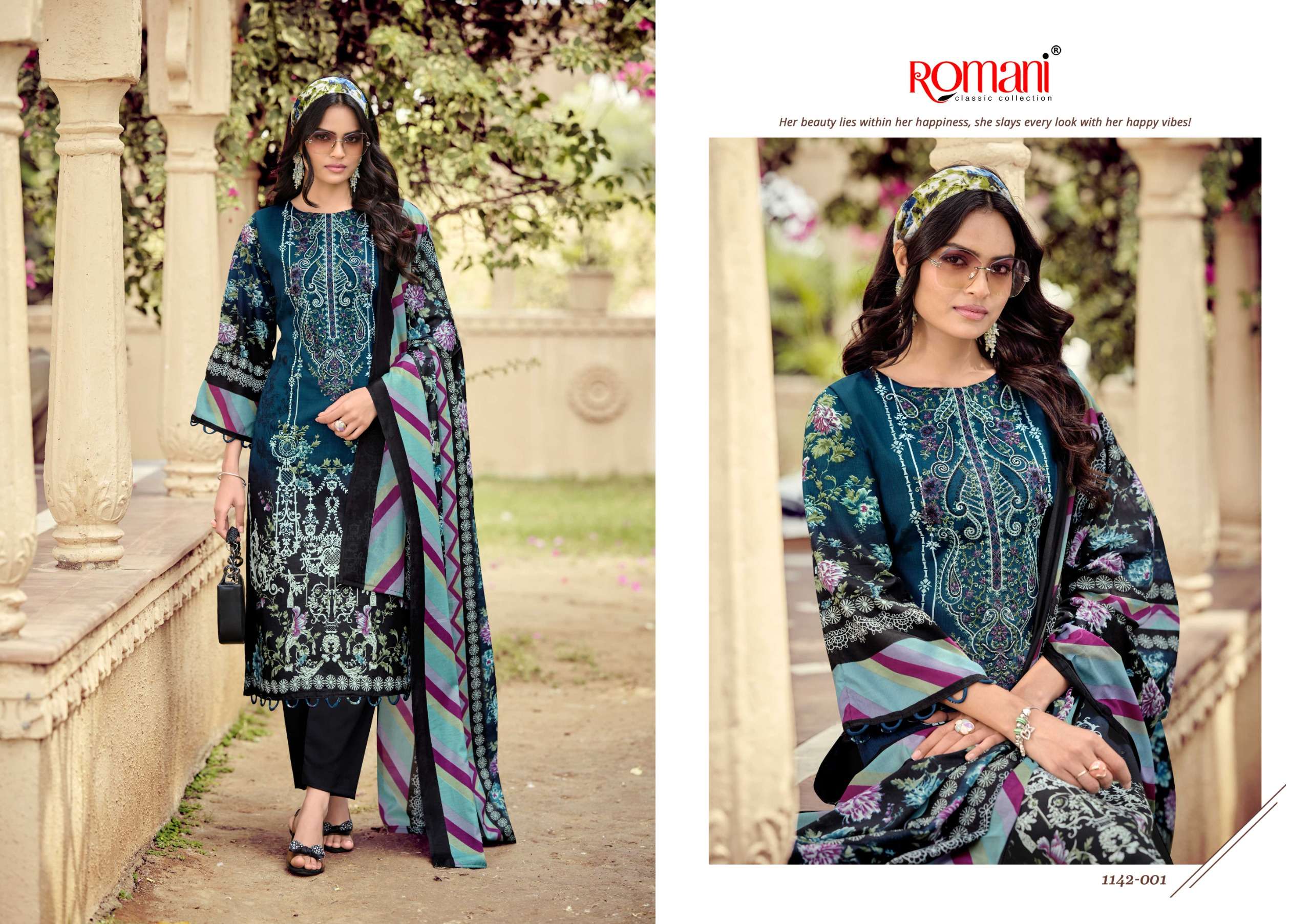 ROMANI AARZU VOL 30 COTTON DIGITAL STYLE PRINT WITH FANCY WORK SUIT