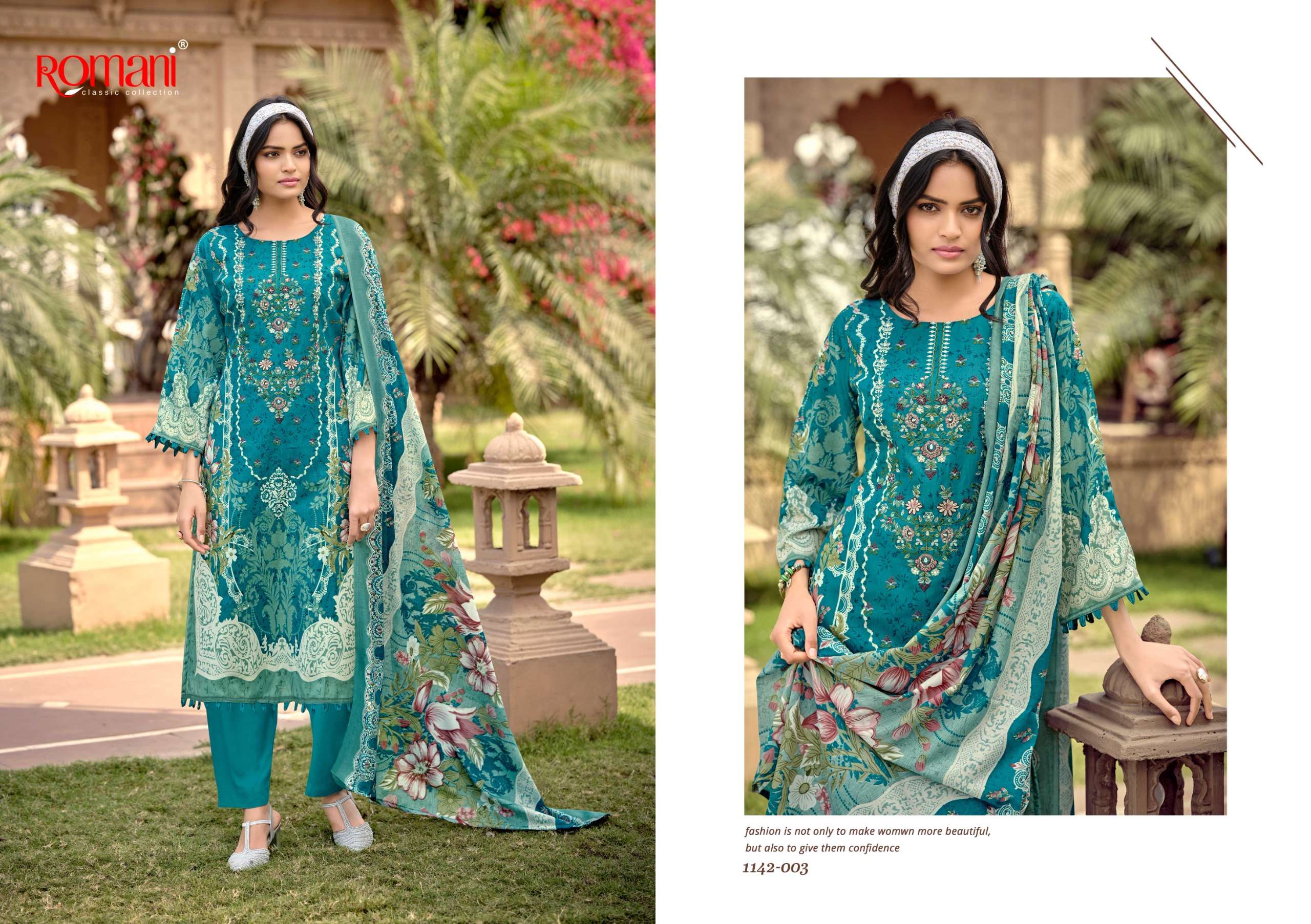 ROMANI AARZU VOL 30 COTTON DIGITAL STYLE PRINT WITH FANCY WORK SUIT