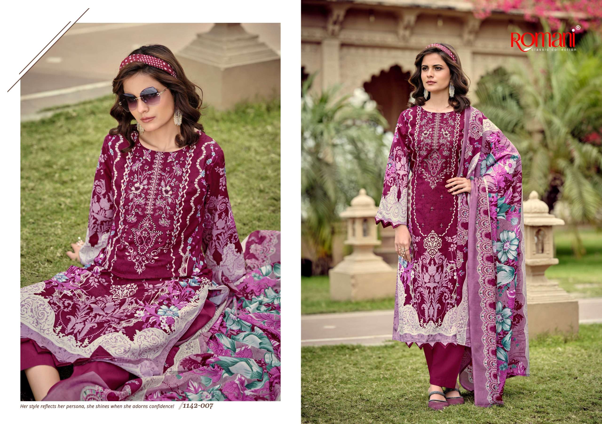 ROMANI AARZU VOL 30 COTTON DIGITAL STYLE PRINT WITH FANCY WORK SUIT