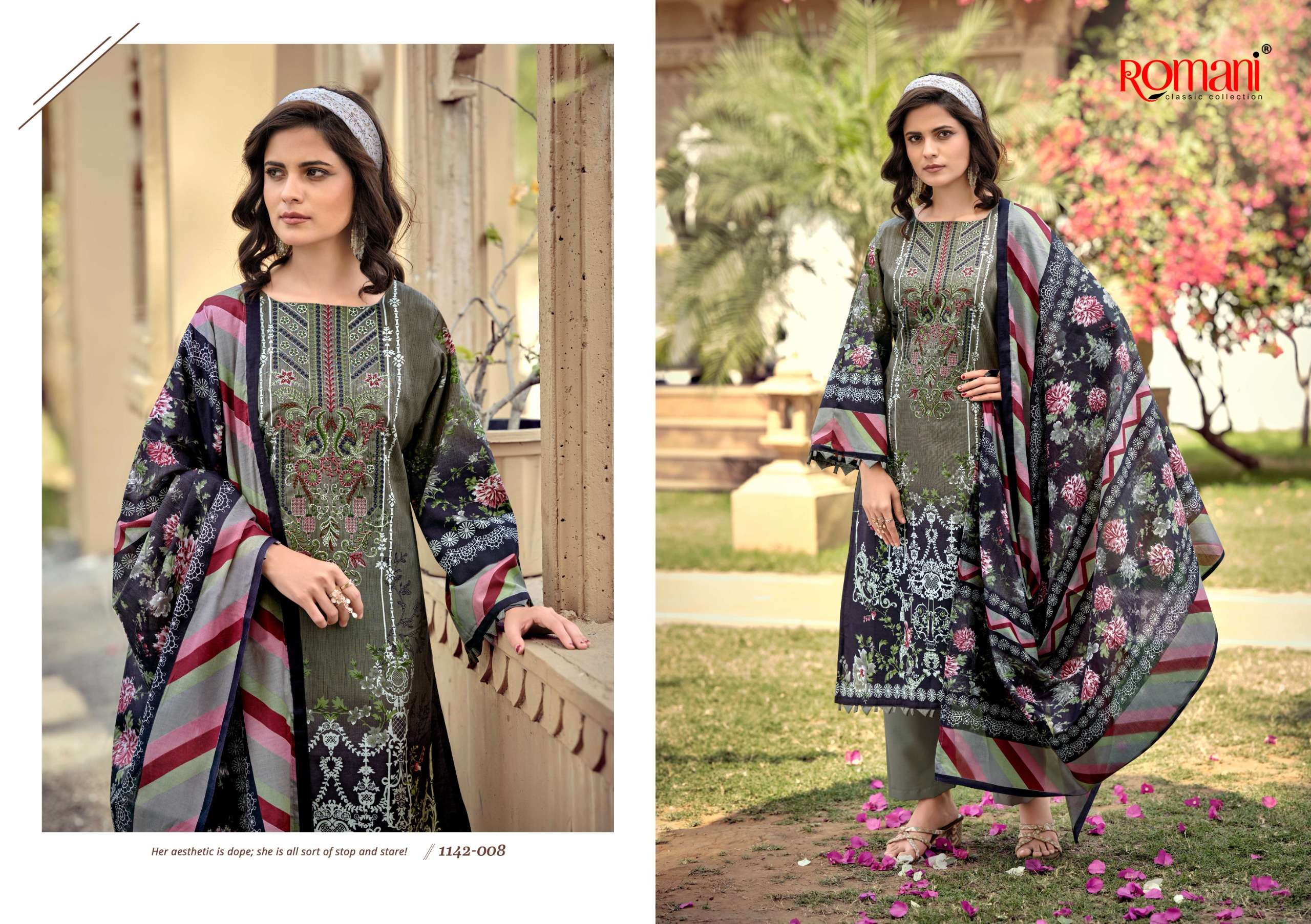 ROMANI AARZU VOL 30 COTTON DIGITAL STYLE PRINT WITH FANCY WORK SUIT
