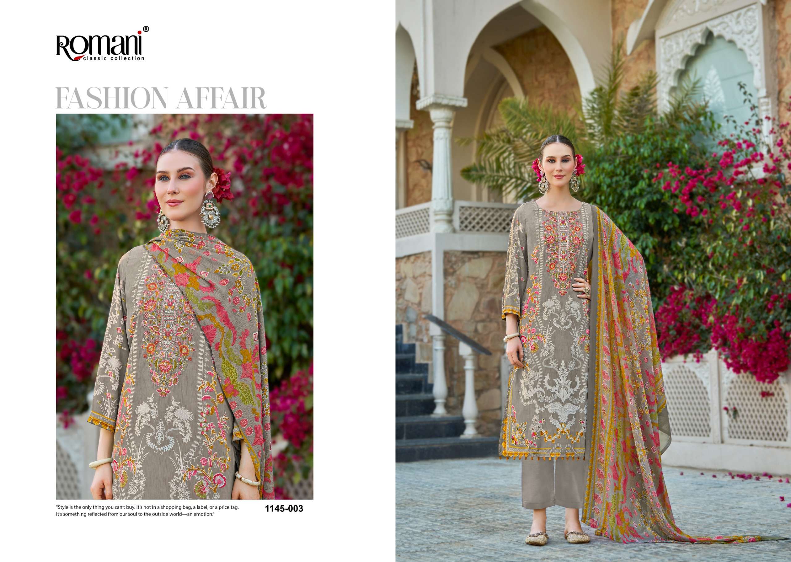 ROMANI AARZU VOL 31 COTTON DIGITAL STYLE PRINT WITH FANCY WORK SUIT