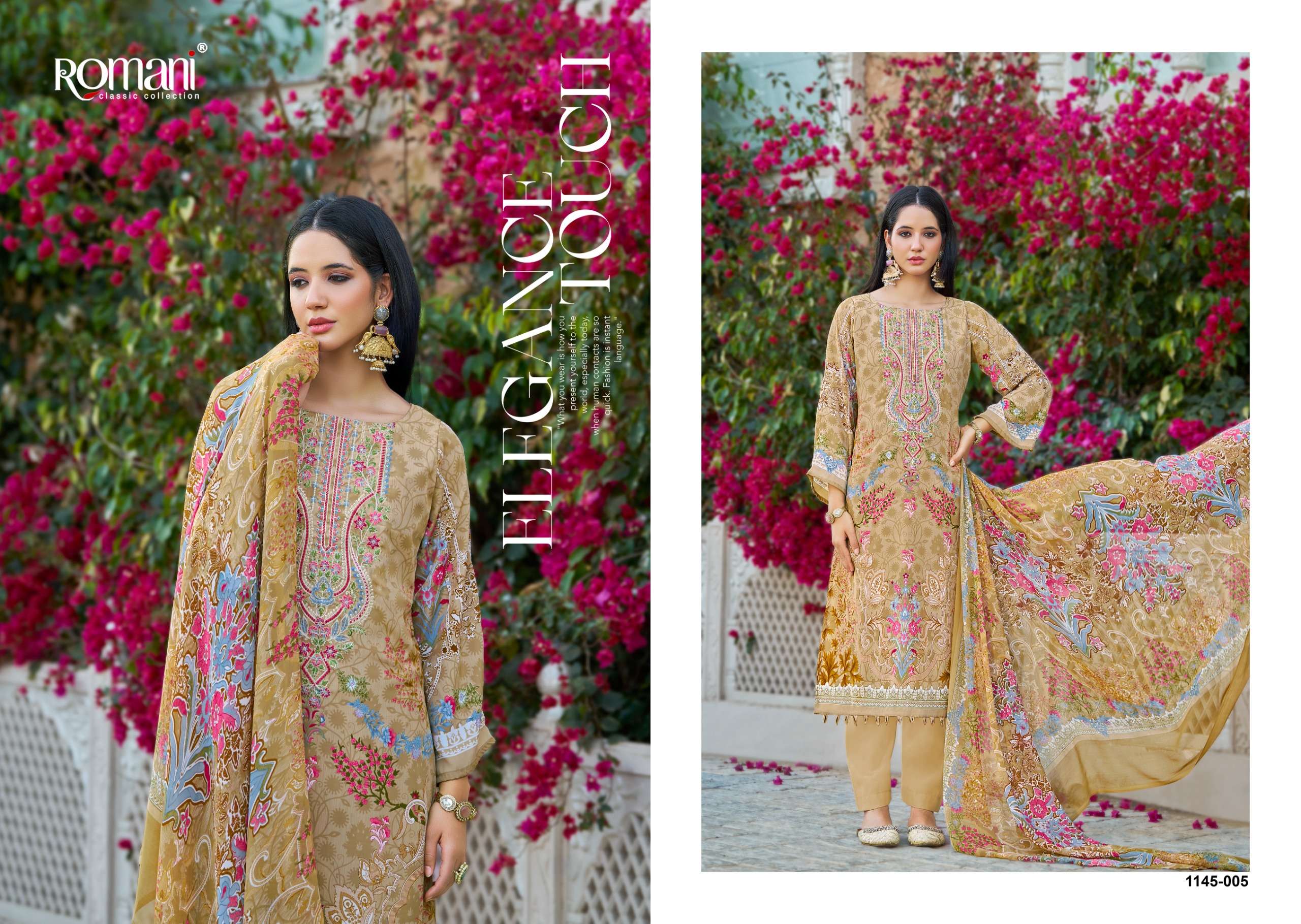 ROMANI AARZU VOL 31 COTTON DIGITAL STYLE PRINT WITH FANCY WORK SUIT