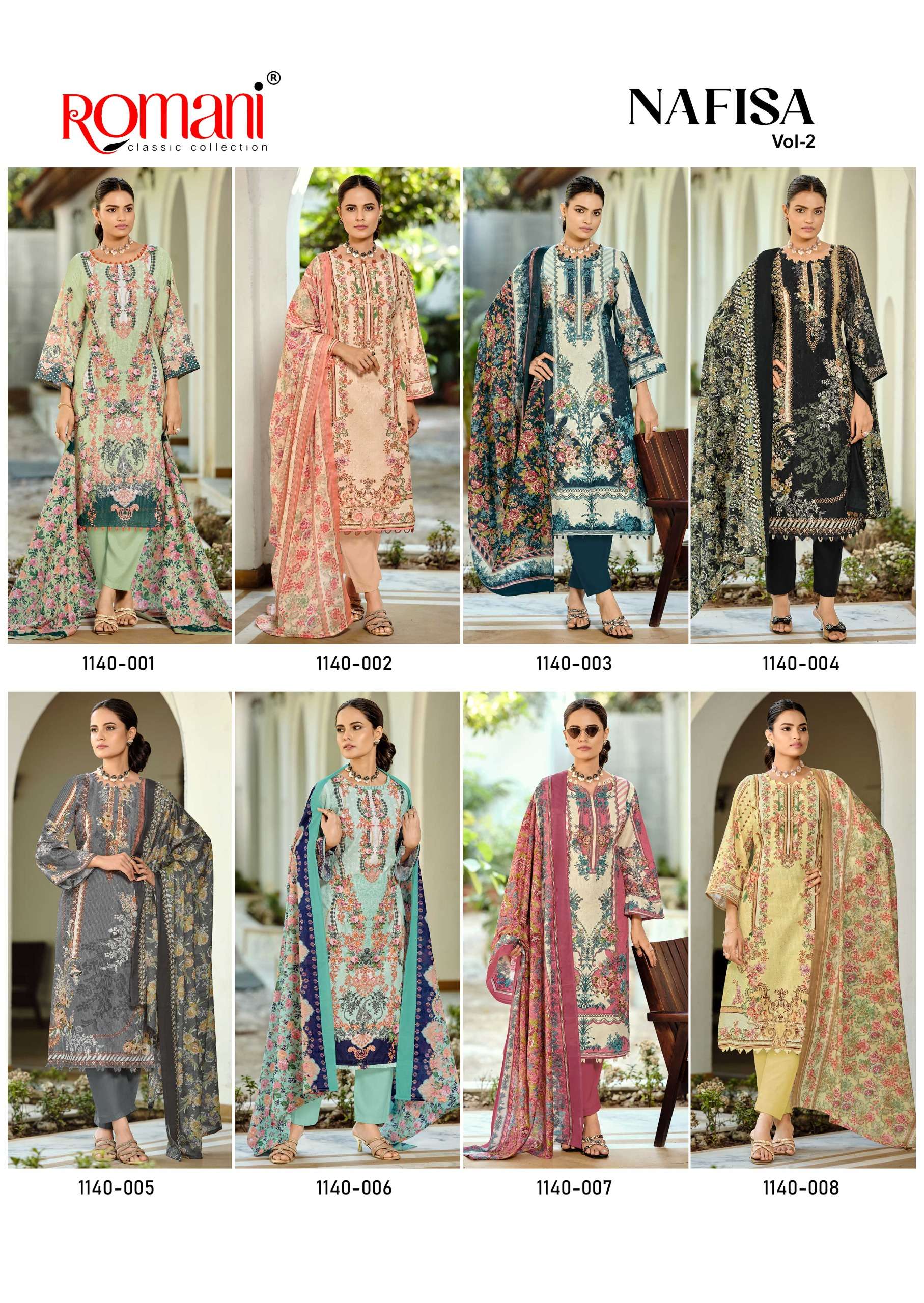 ROMANI NAFISA VOL 2 COTTON DIGITAL PRINTS WITH FANCY WORK SALWAR SUIT