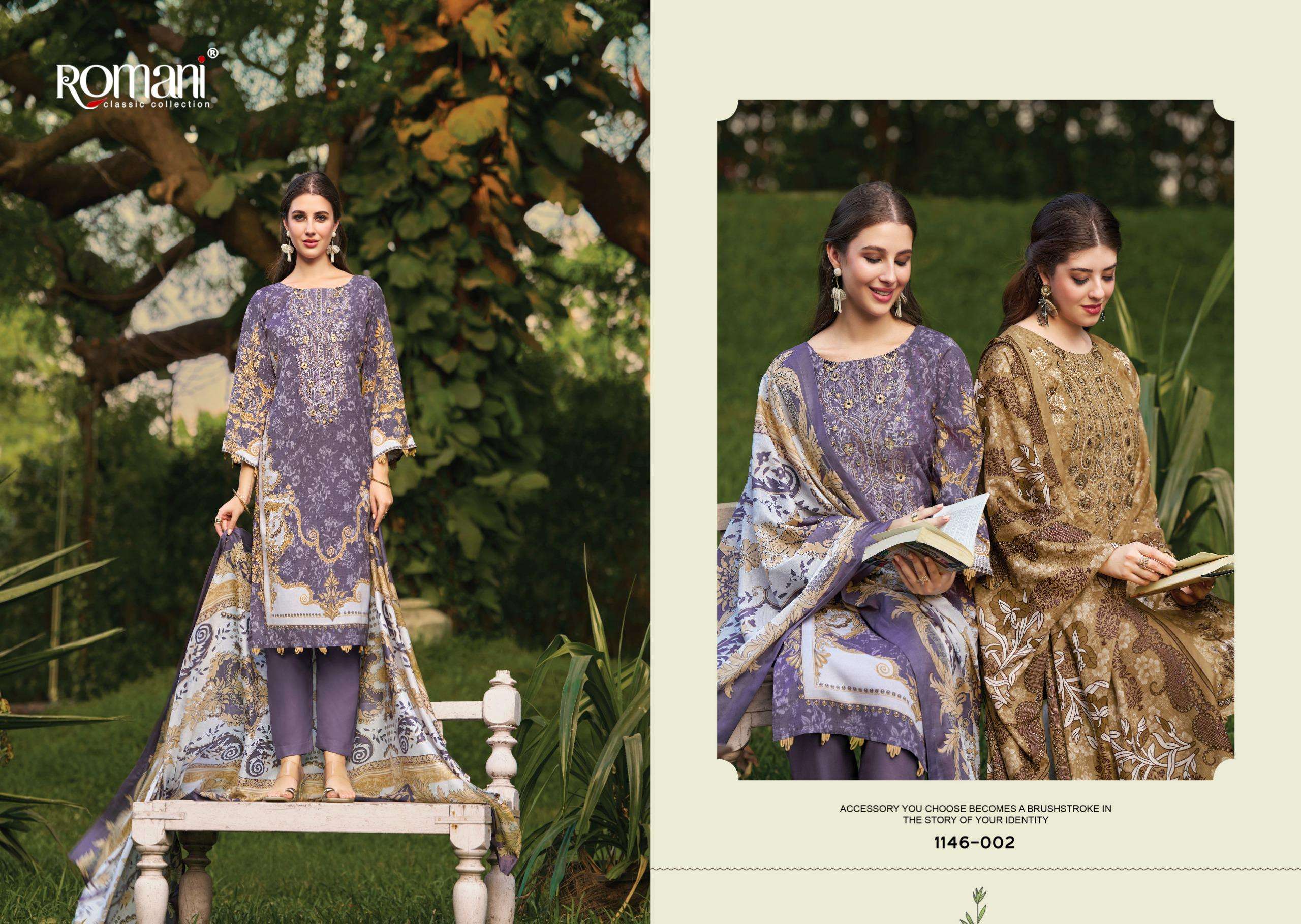 ROMANI NEEDLE WONDER VOL 11 COTTON DIGITAL PRINTS WITH FANCY EMBROIDERY WORK SUIT
