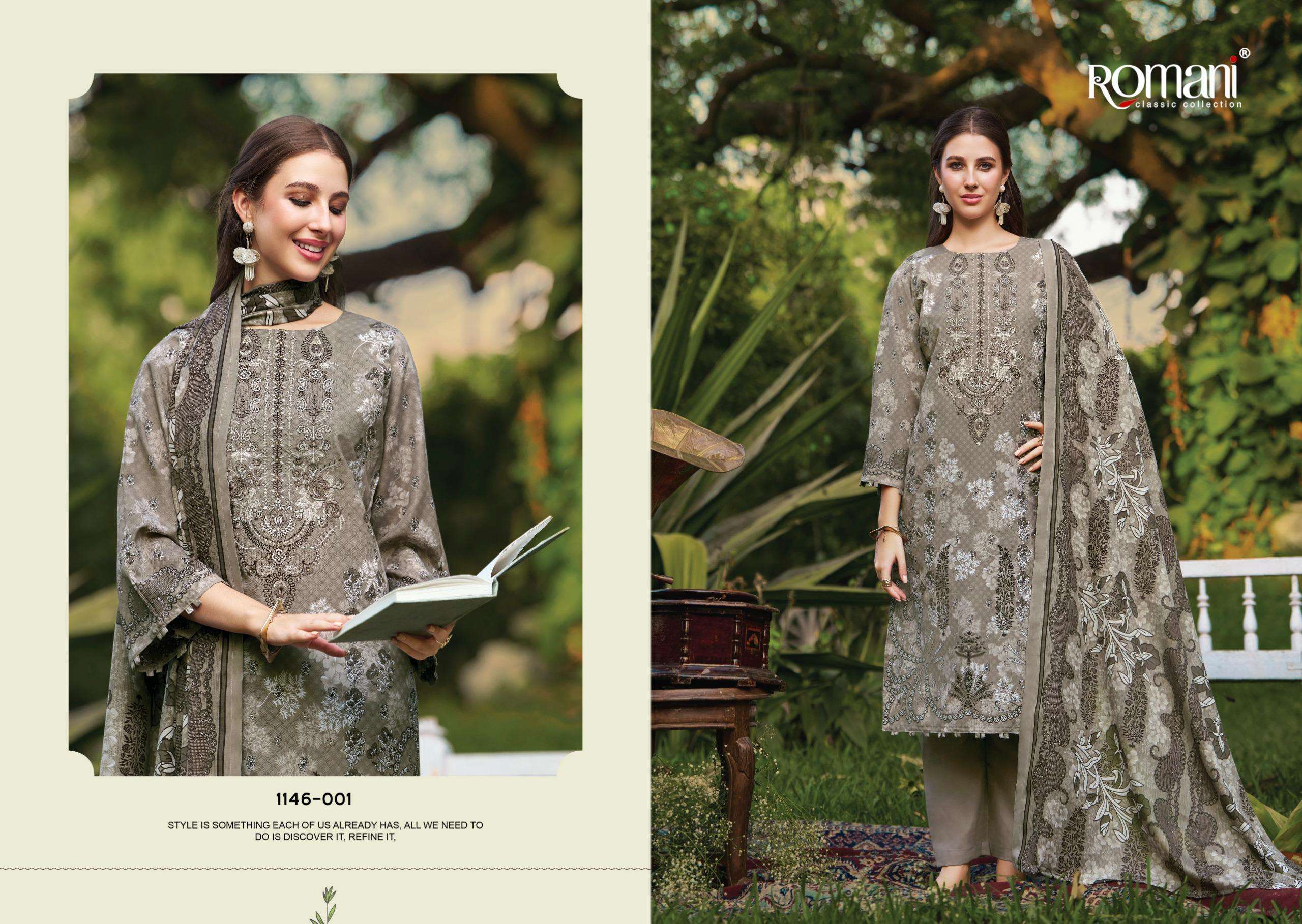 ROMANI NEEDLE WONDER VOL 11 COTTON DIGITAL PRINTS WITH FANCY EMBROIDERY WORK SUIT