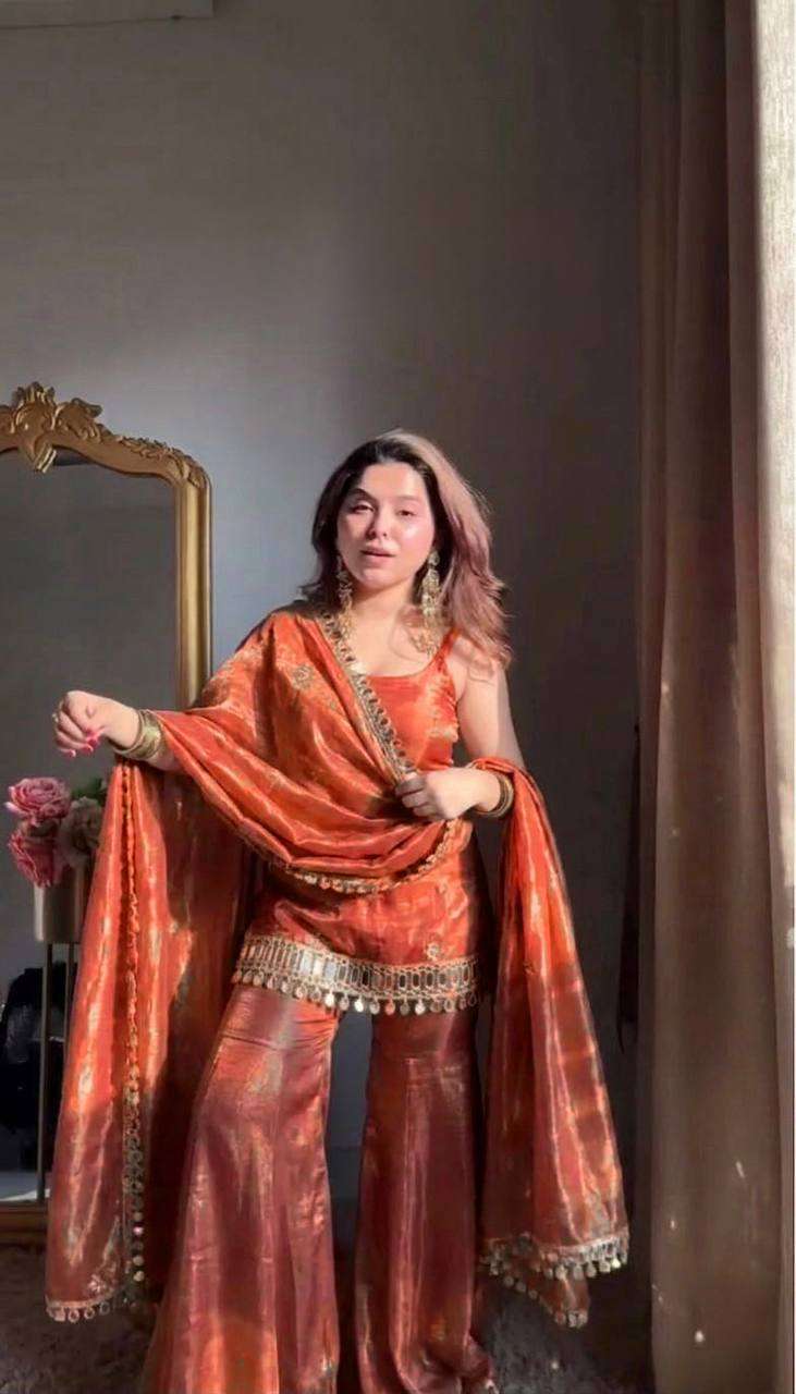 RTC 5992 SILK PREETY LOOK DESIGNER LADIES PARTY WEAR SHARARA SUIT