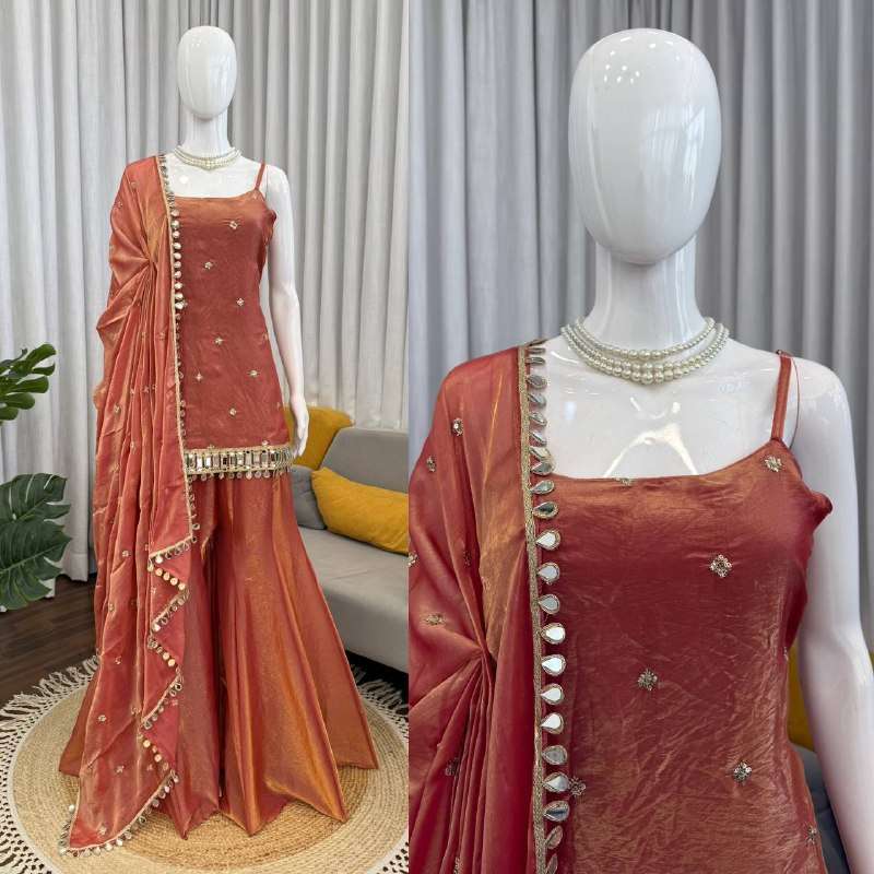 RTC 5992 SILK PREETY LOOK DESIGNER LADIES PARTY WEAR SHARARA SUIT