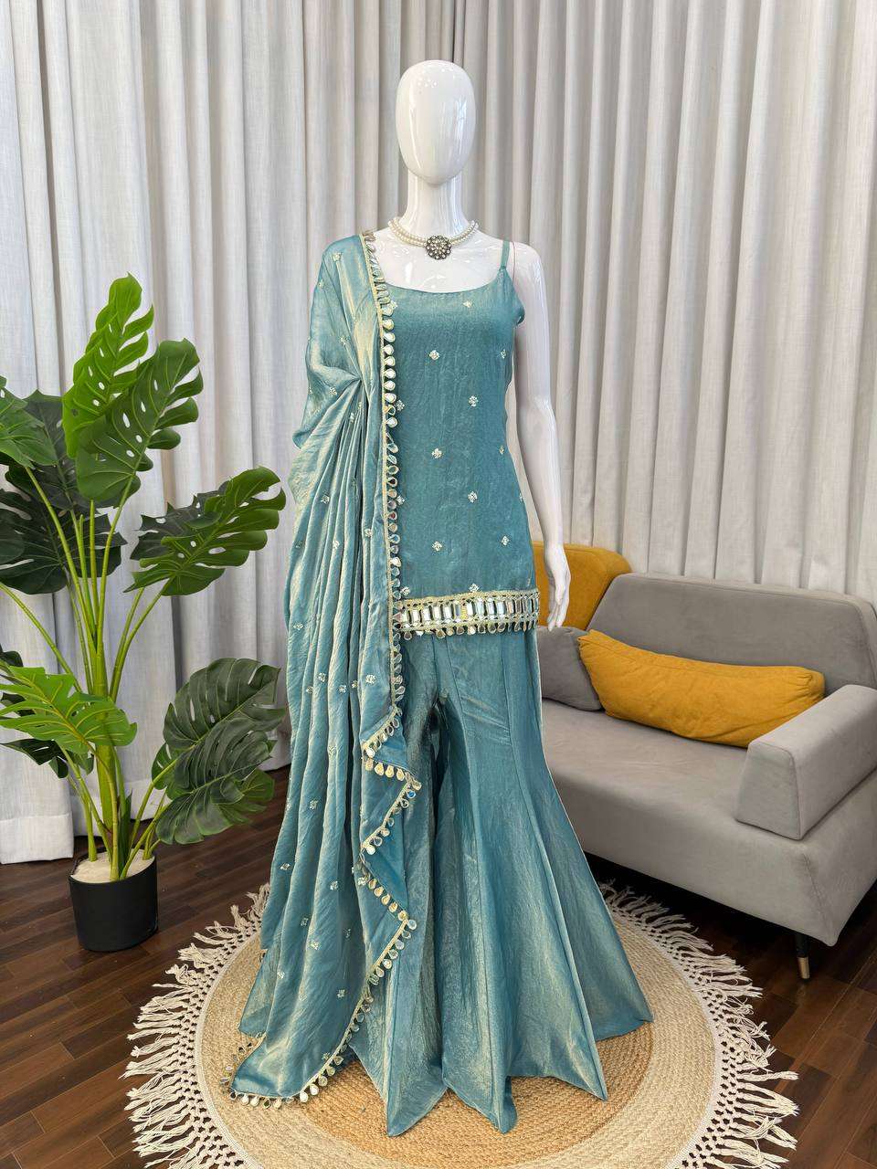 RTC 5992 SILK PREETY LOOK DESIGNER LADIES PARTY WEAR SHARARA SUIT
